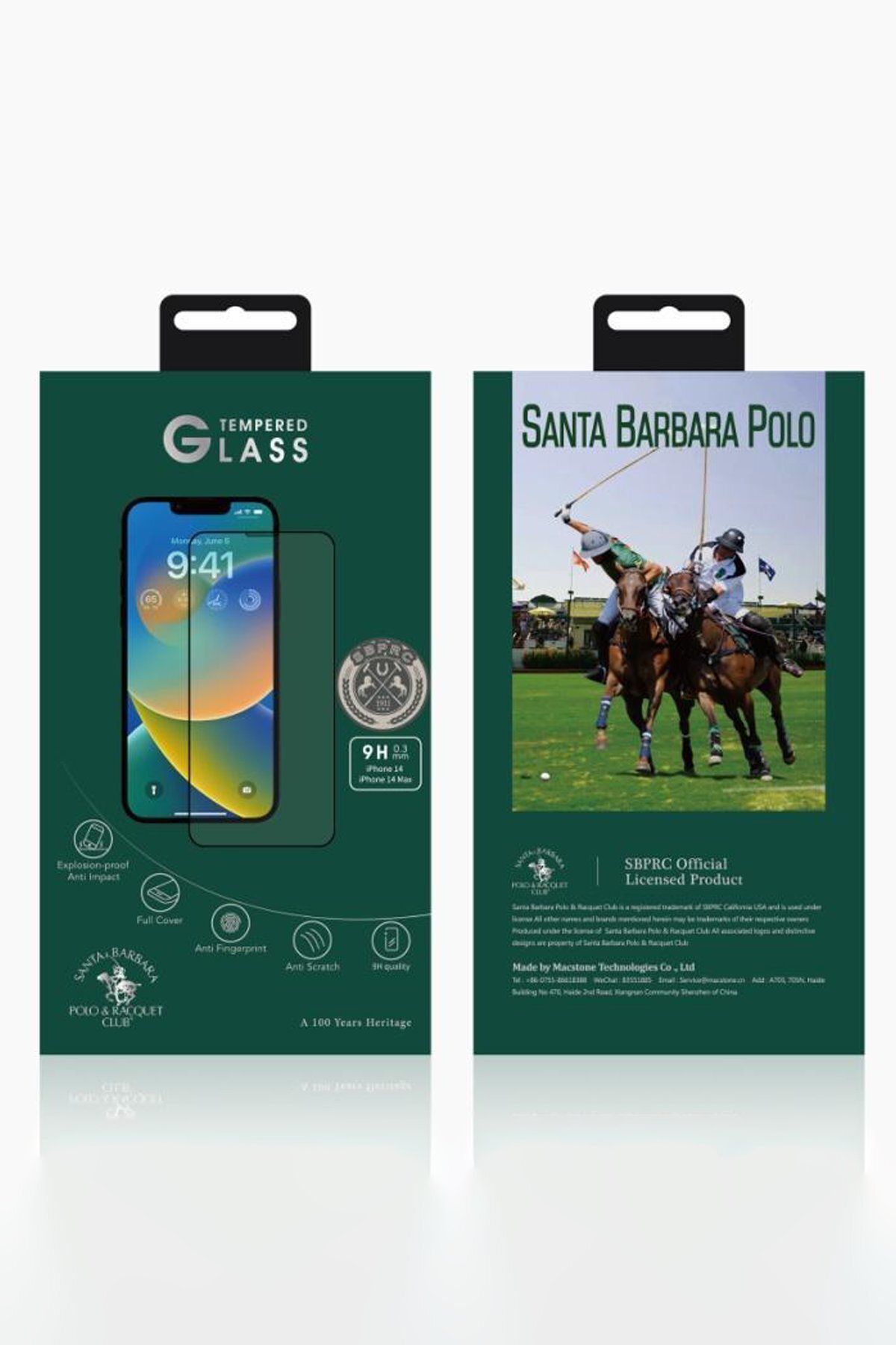 NewFace Santa Barbara Polo Racquet Club iPhone 14 Plus 3D Premium Cam Ekran Koruyucu - Siyah FERRG