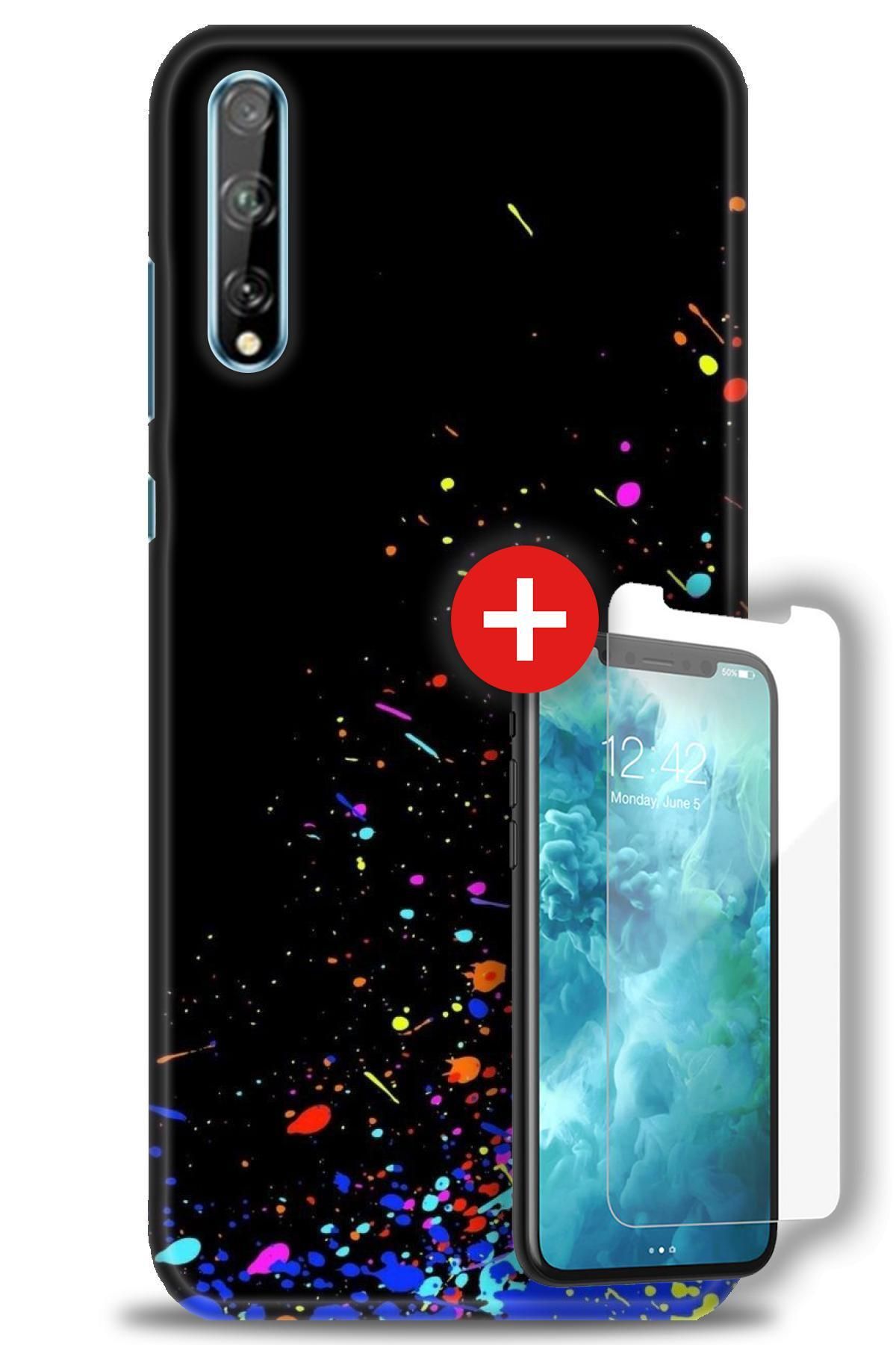 kılıfevreni Huawei P Smart S HD Baskılı Kılıf + MAT DAVİN KIRILMAZ EKRAN KORUYUCU d (80)