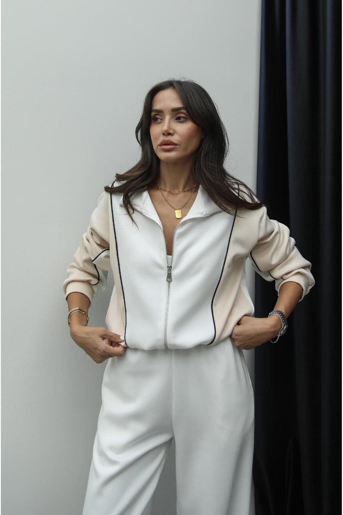 Havoş-Ecru Butte Front Zippered Tracksuit Set 4