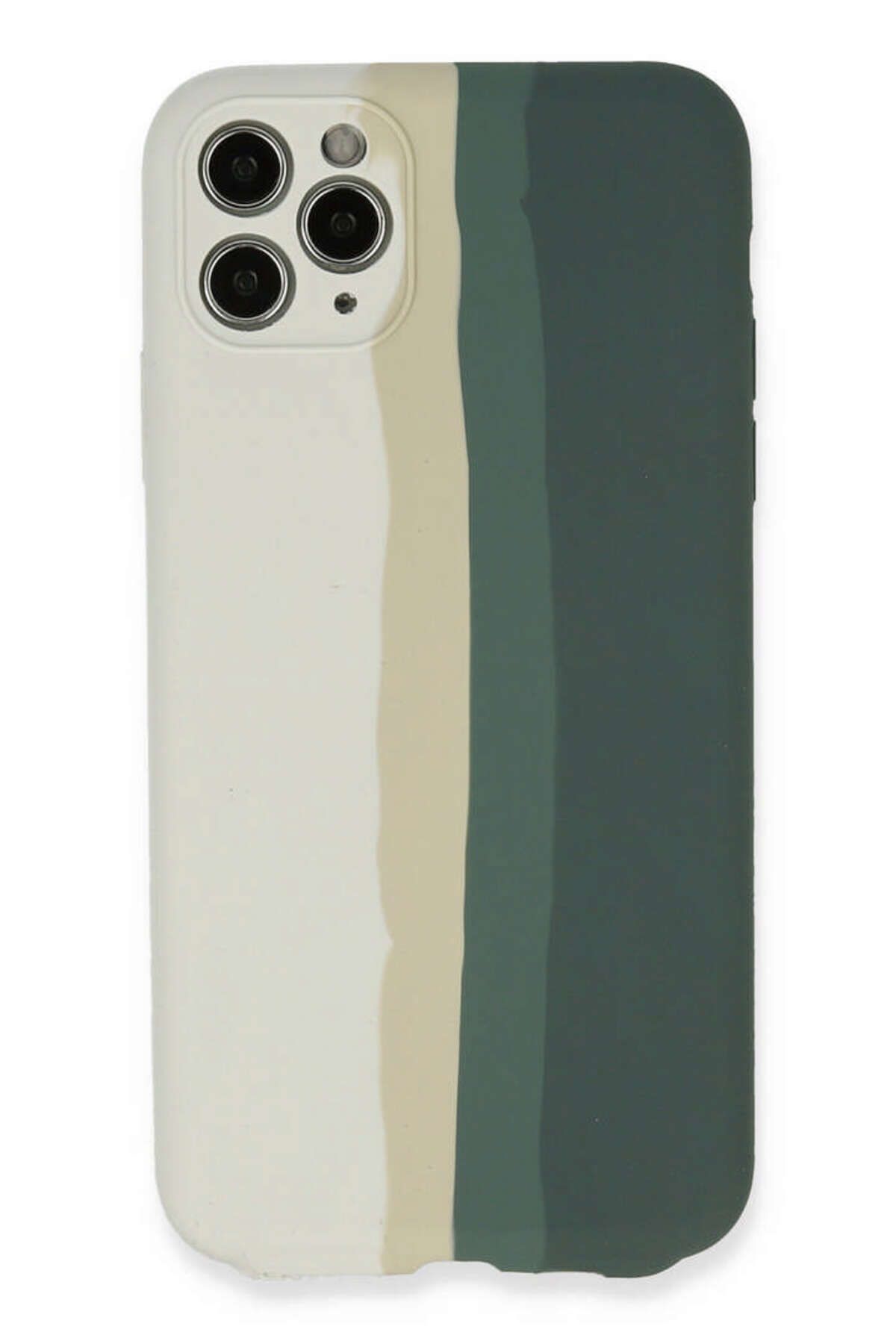 NewFace iPhone 11 Pro Kılıf Ebruli Lansman Silikon - Beyaz-Gri GLSTD