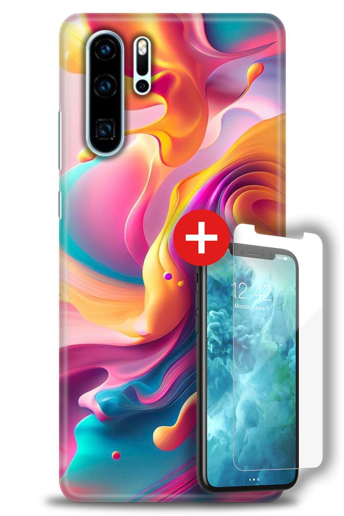 kılıfevreni Huawei P30 Pro HD Baskılı Kılıf + MAT DAVİN KIRILMAZ EKRAN KORUYUCU d (74)