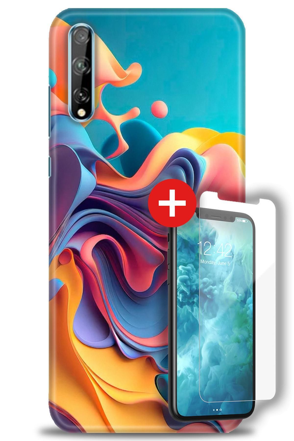 kılıfevreni Huawei P Smart S HD Baskılı Kılıf + MAT DAVİN KIRILMAZ EKRAN KORUYUCU d (76)