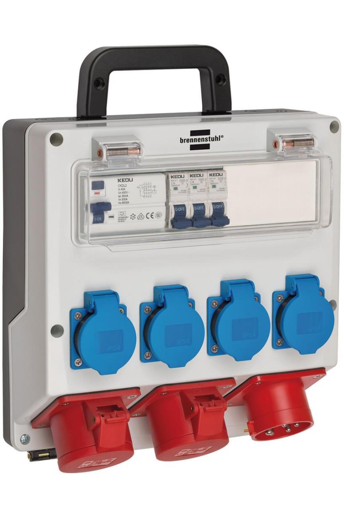 Brennenstuhl-IP44 صندوق توزيع الطاقة على الحائط مع مفتاح مناسب لاستخدام موقع البناء المرخص 1