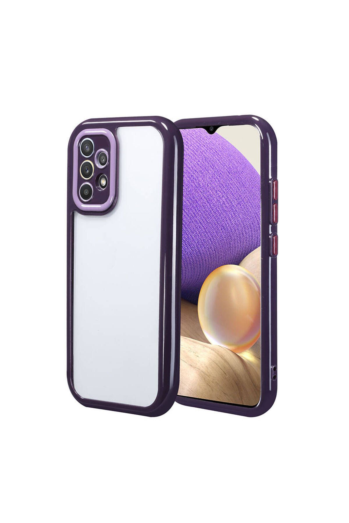 Lokal Marketing Galaxy A32 4G Kılıf Kamera Korumalı Renkli Kenar ve Çerçeve Tasarımlı Zore Vitamin Kapak