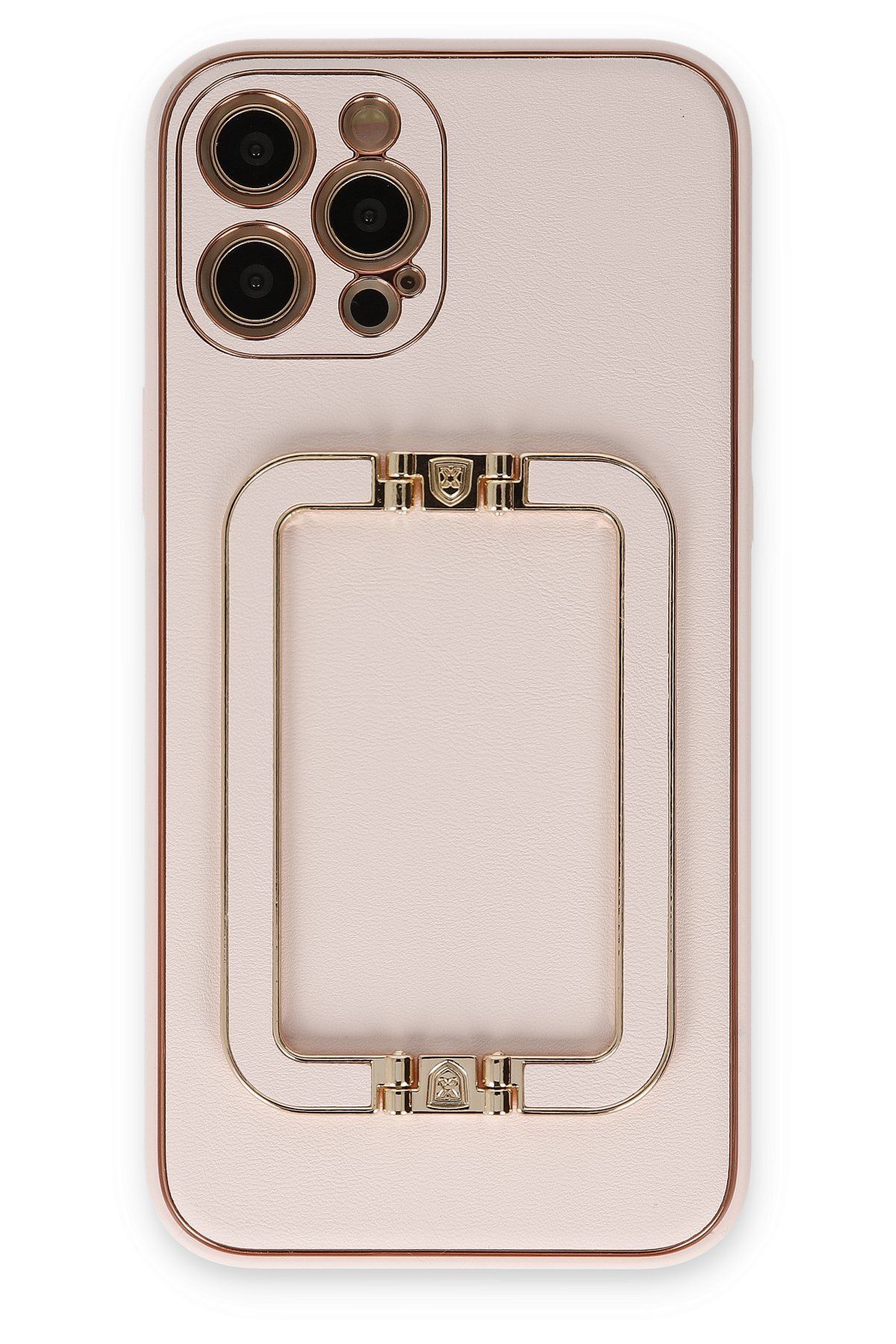 NewFace iPhone 12 Pro Kılıf Coco Elit Kapak - Pudra GLSTD