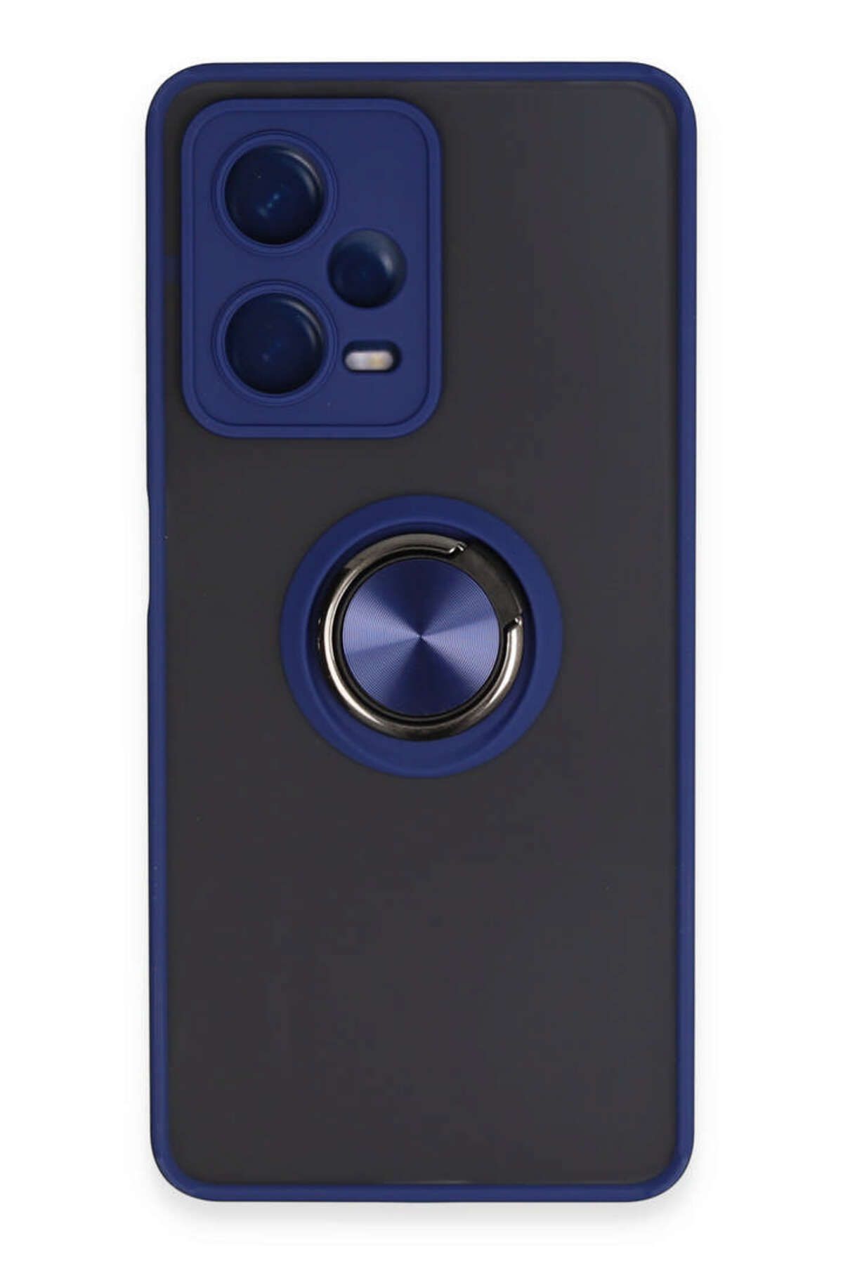 NewFace Xiaomi Redmi Note 12 5G Uyumlu Kılıf Montreal Yüzüklü Silikon Kapak - Lacivert MRAYD