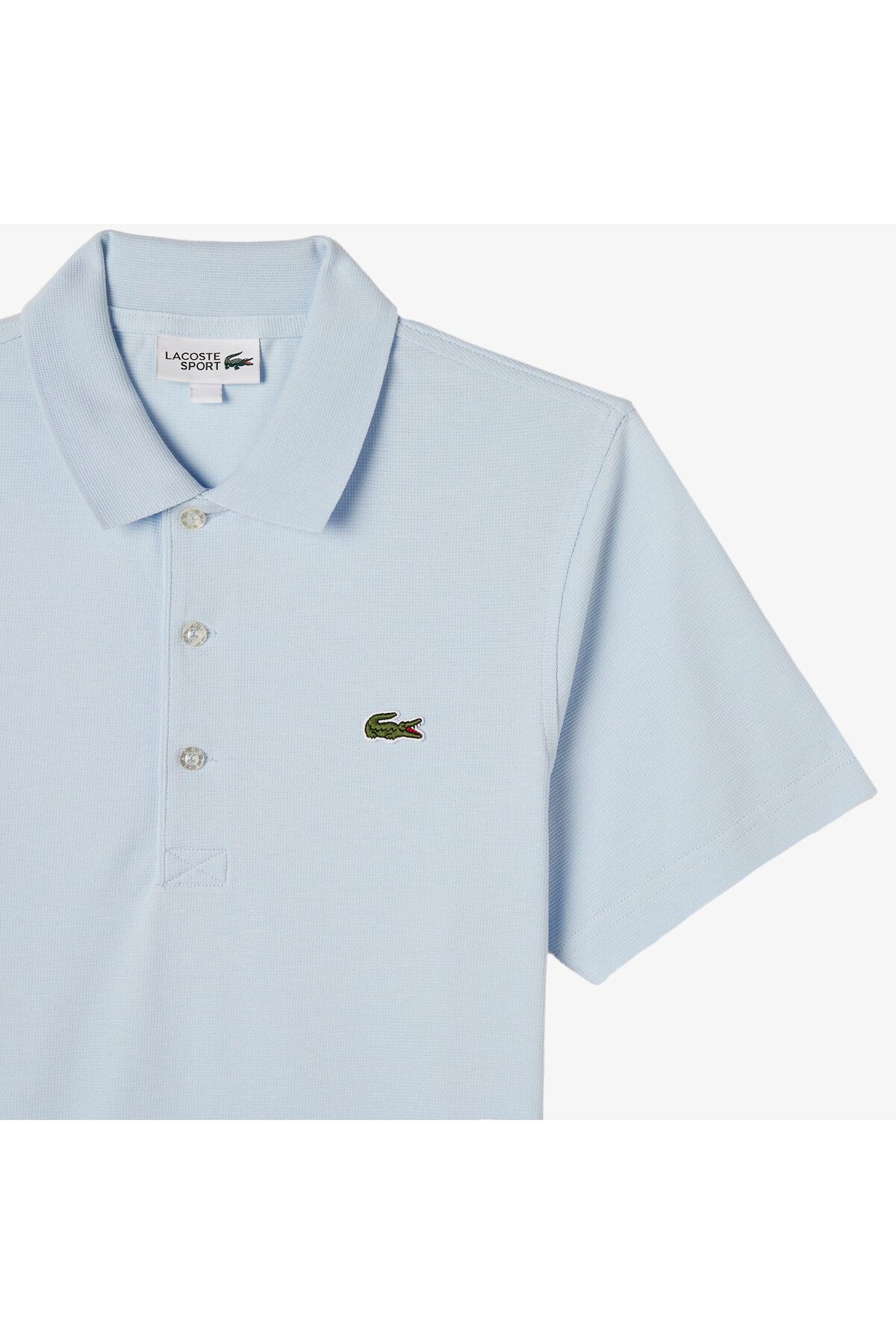 تی شرت یقه پولو آبی مردانه چوگان روشن و سبک ورزشی Lacoste