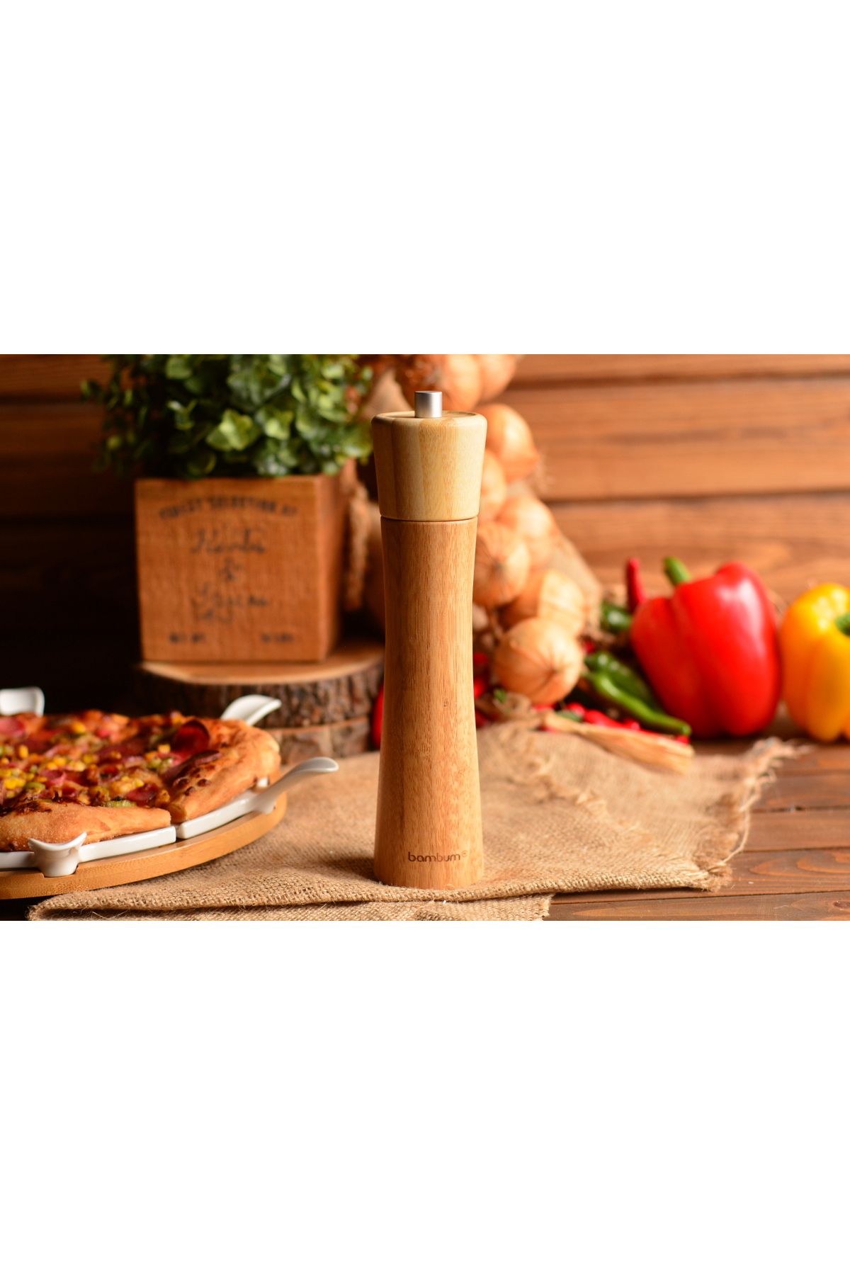 Bambum-Brown Medium Size Salt Pepper Grinder 2