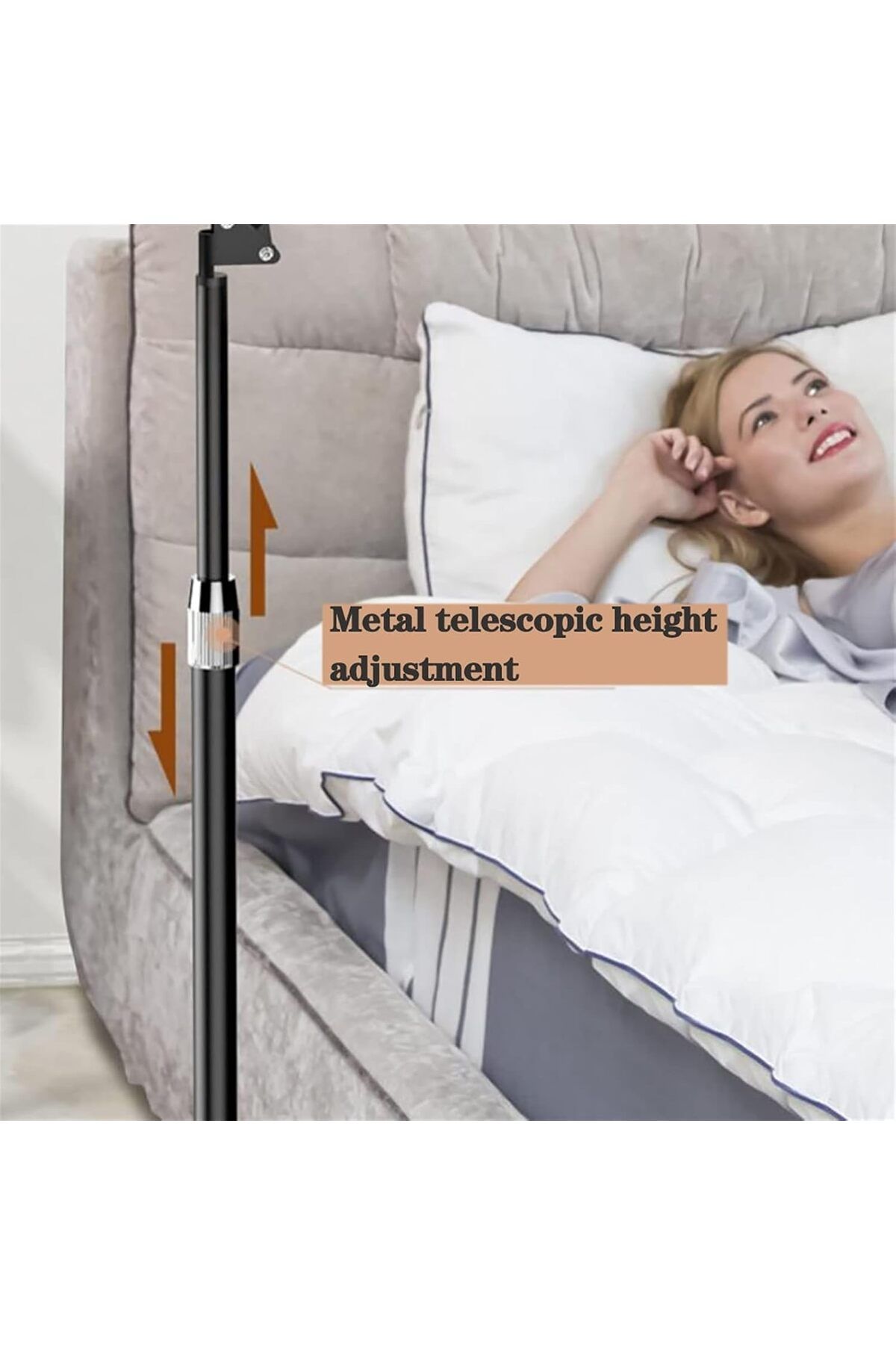 Coverzone-150cm Professional Tablet Holder - Height Adjustable, 360 Degree Rotatable Arm Stand Ldx2 4