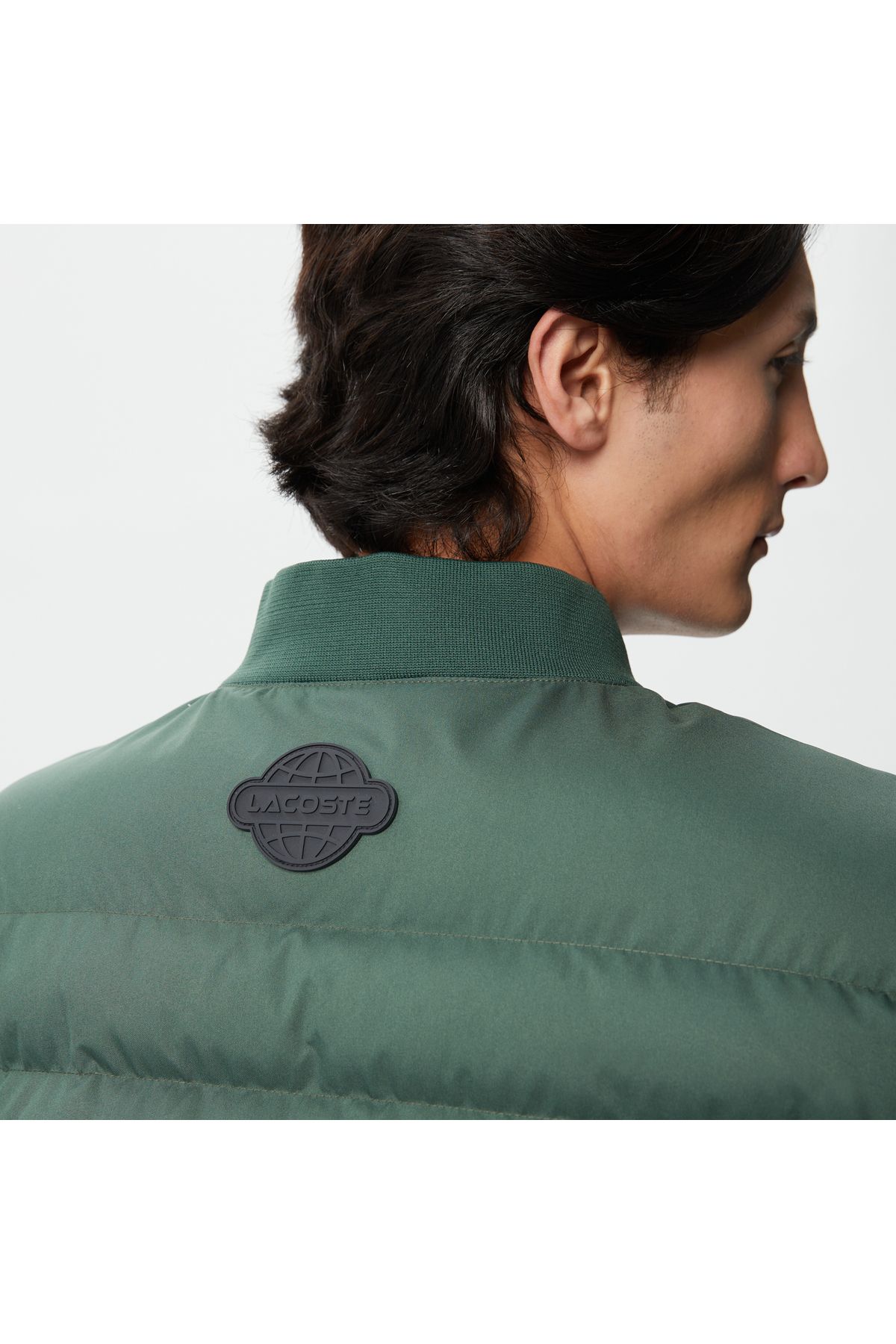 کاپشن سبز مردانه مانتو خاکی لحاف یقه قاضی Lacoste