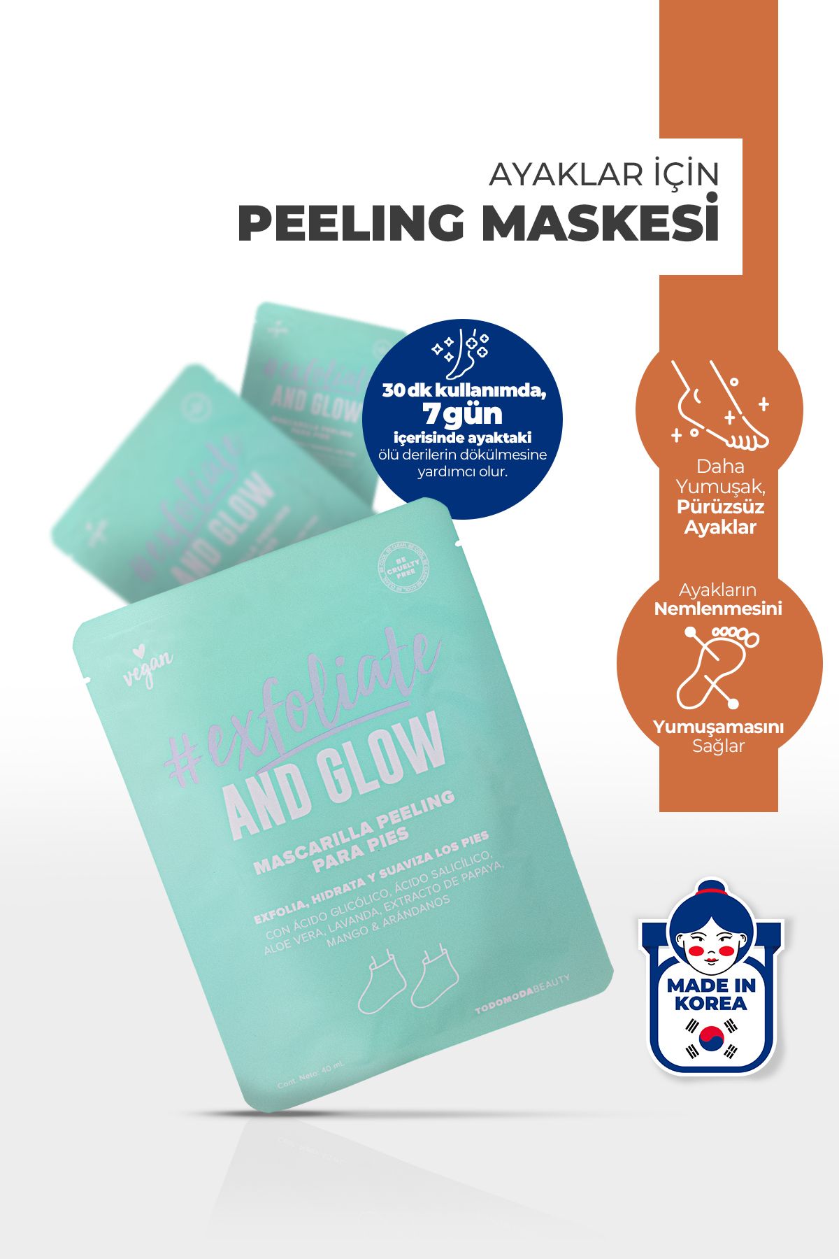 todobeauty Exfoliate and Glow Çorap Tipi Peeling Ayak Maskesi