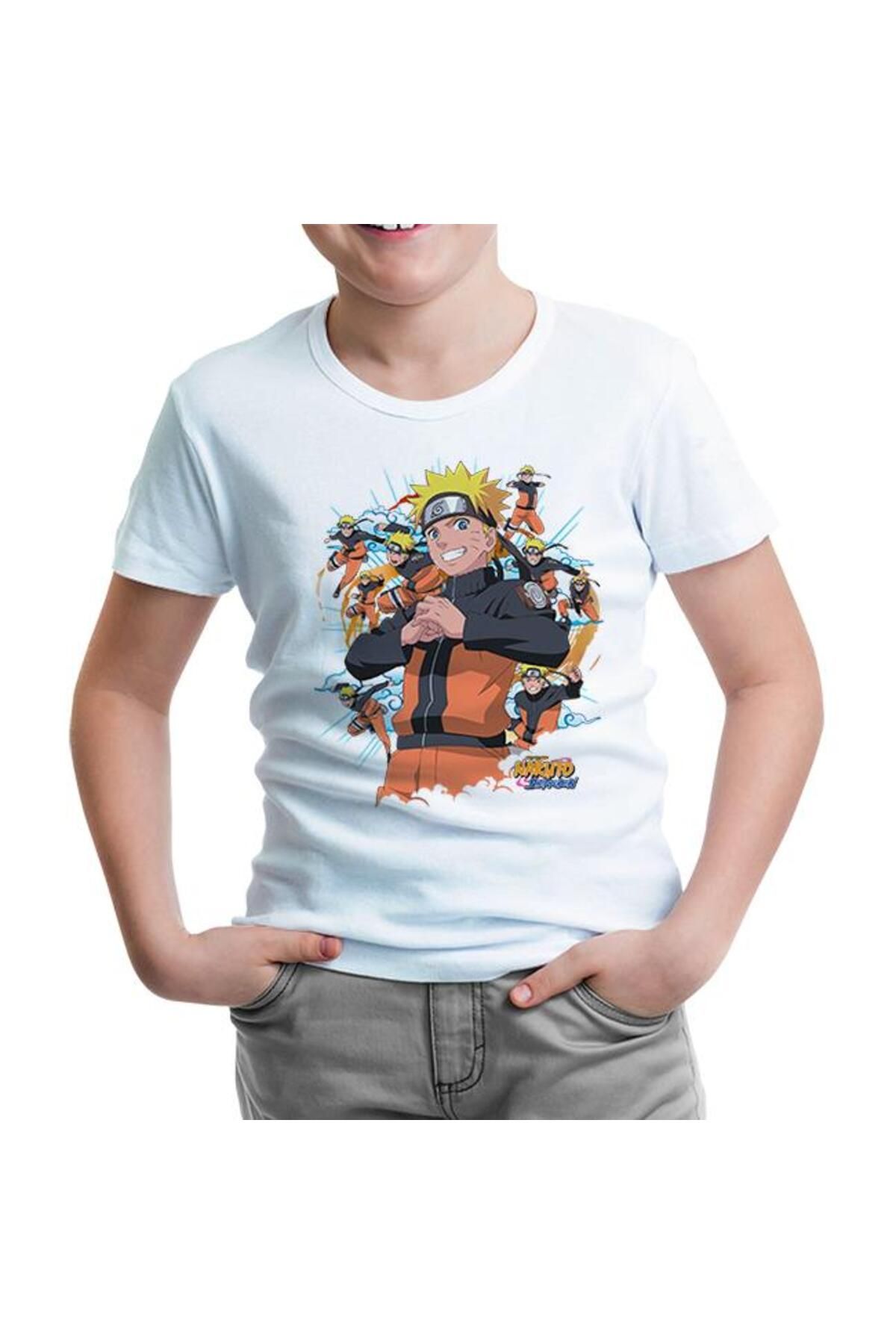 Lord T-Shirt-Naruto With Several Naruto Figures White Kids T-shirt 1