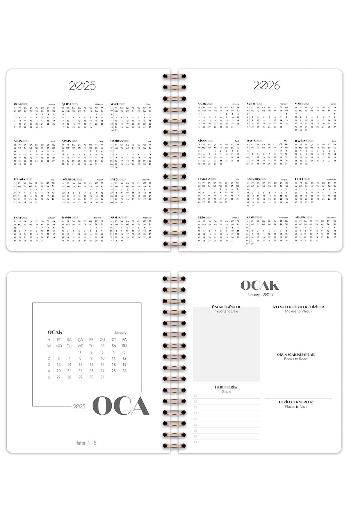 Matt Notebook-2025 Year Weekly Square Agenda - 12 Month Rainbow 7