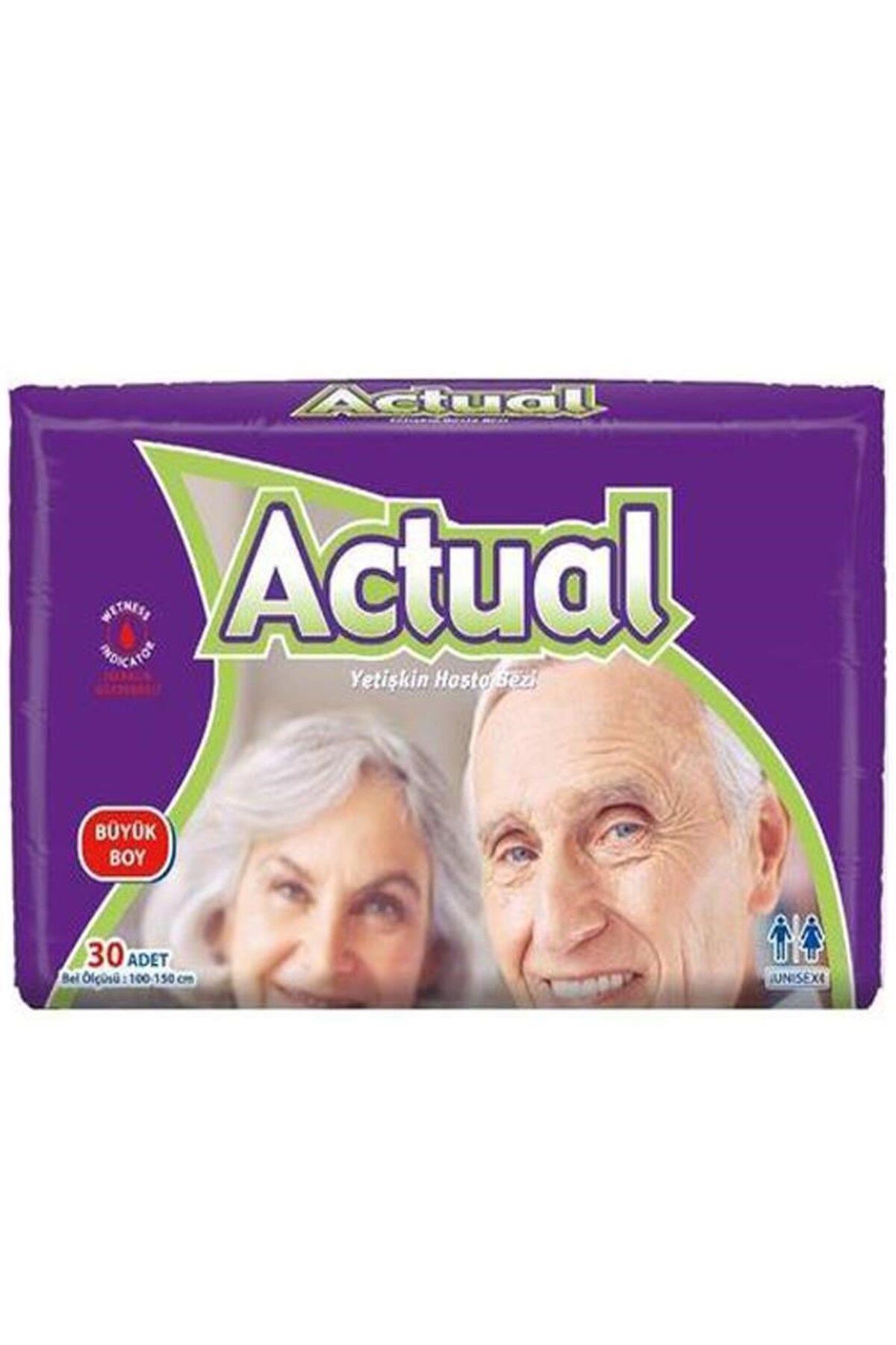 ACTUAL Yetişkin Hasta Bezi Bel Bantlı L-büyük 120 Adet (4pk*30)