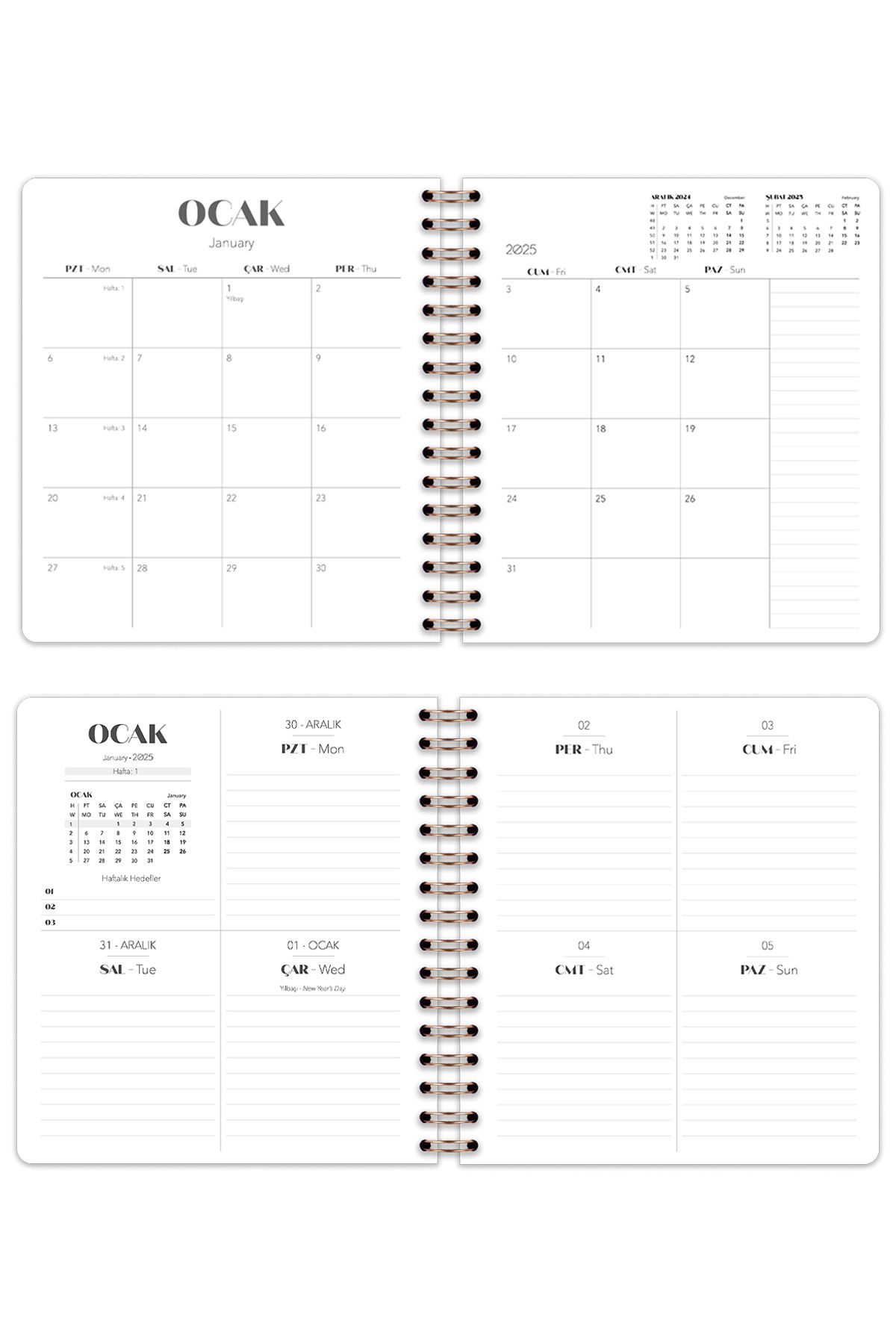 Matt Notebook-2025 Year Weekly Square Agenda - 12 Month Rainbow 8