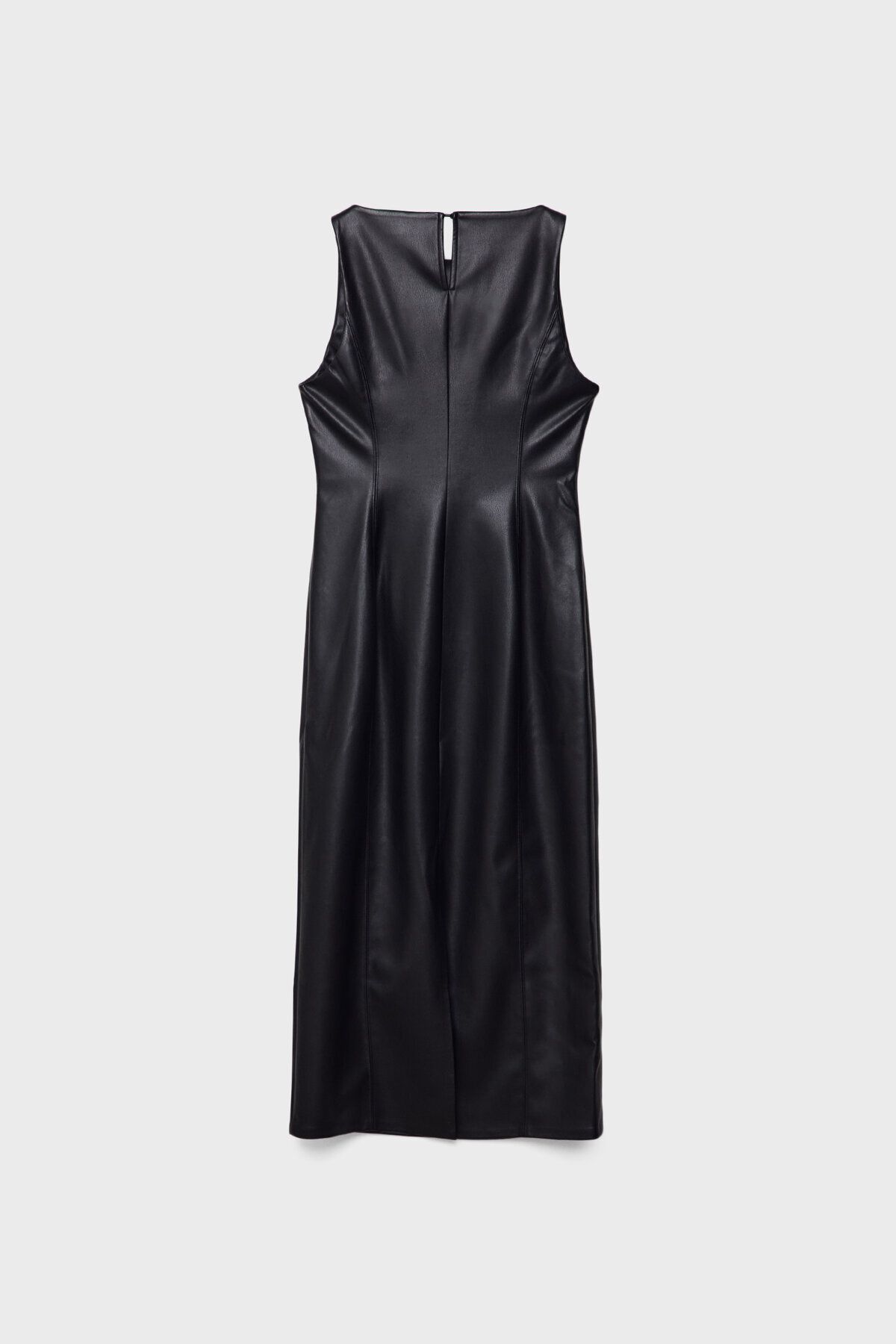 Stradivarius-Faux leather midi dress 6