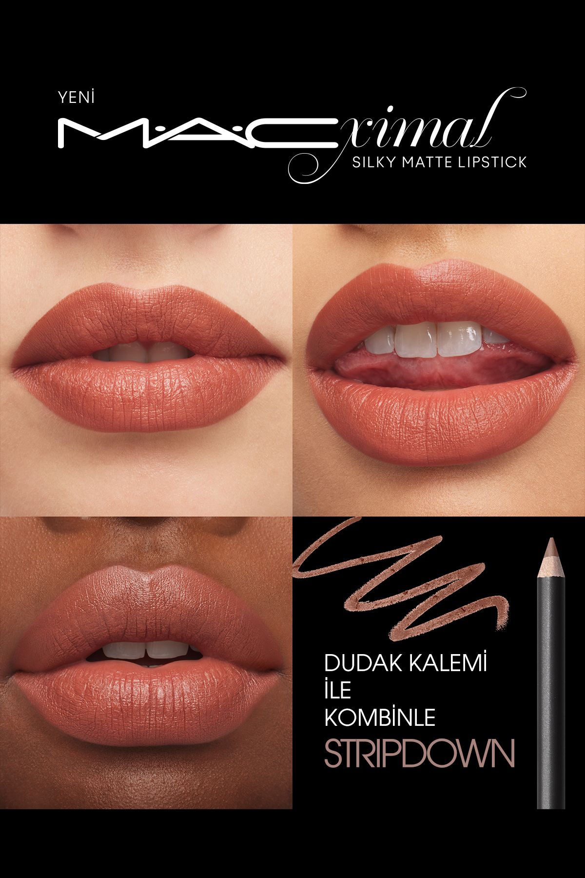 Mac M·A·CXIMAL Silky Matte Lipstick Nemlendirme Etkili Yoğun Renk Sağlayan Ruj - Taupe-5