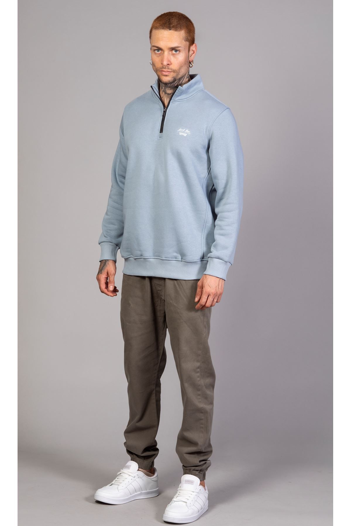 سویشرت آبی مردانه چاپی معمولی آقایان LTC Jeans