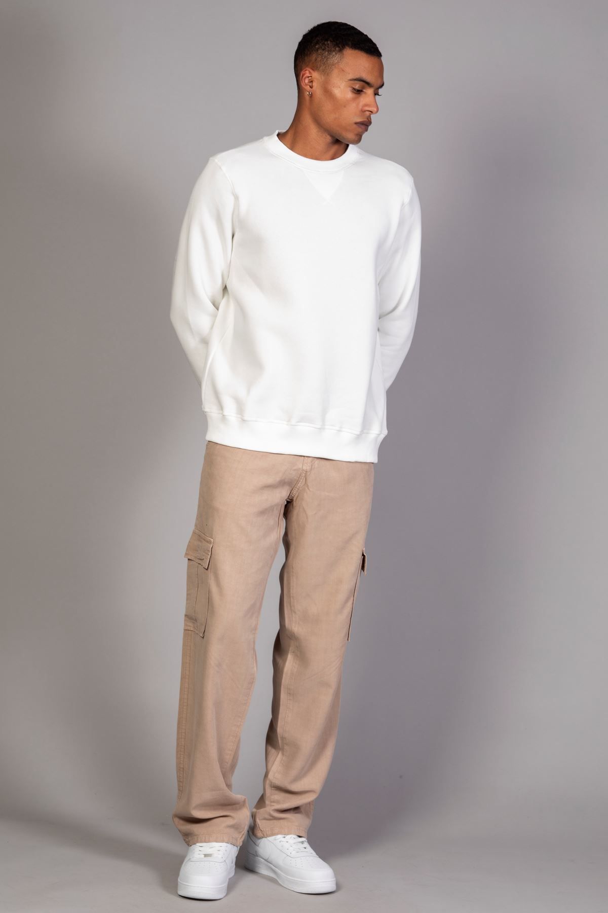 سویشرت مردانه پارچه نرم به طور منظم و متناسب با یقه ECRU LTC Jeans