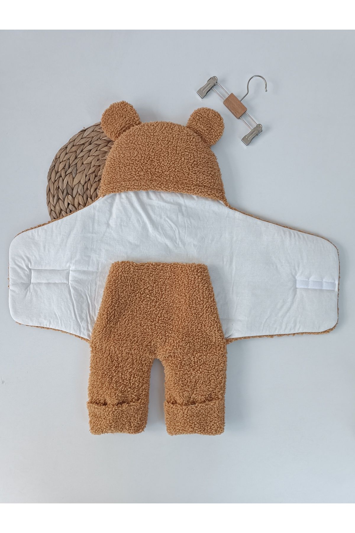 Bebella-0-12 Months Extra Long Welsoft Plush Baby Sleeping Bag - Brown, Girl Boy, Outer Swaddle Blanket 4