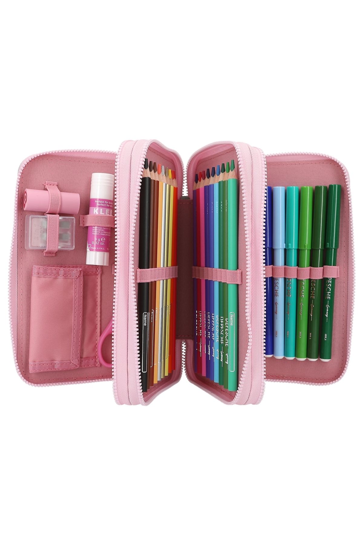 Top Model by Depesche-Panda Patterned Triple Pencil Case - Three Layers Full Inside Wild Application 7