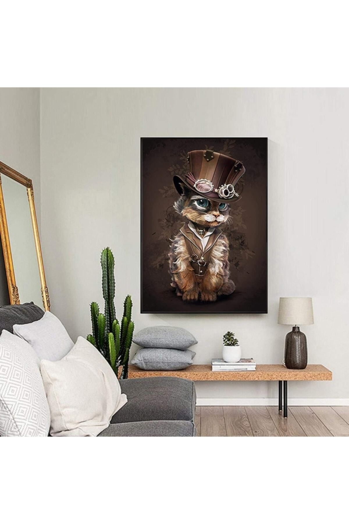 Vividale Steampunk Cat Kanvas Tablo
