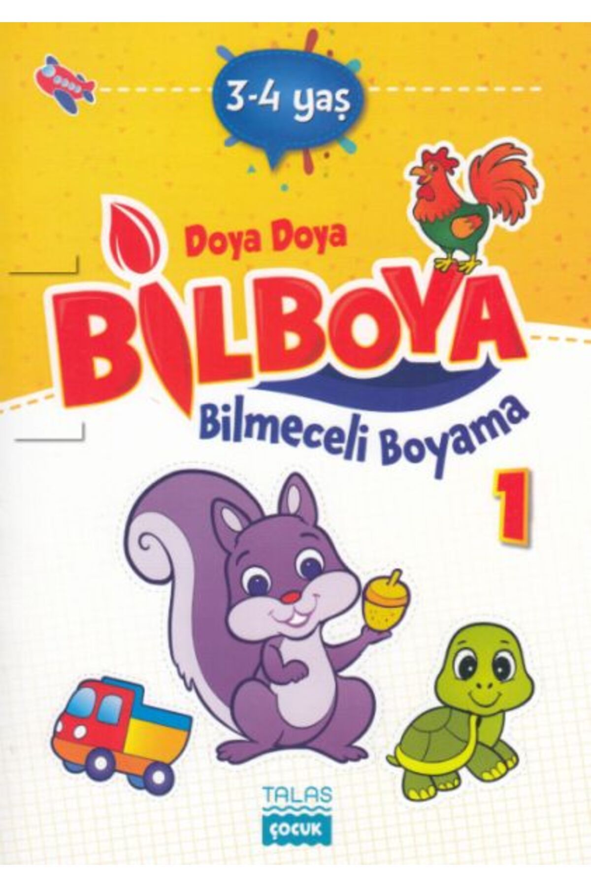 TALAS ÇOCUK Doya Doya Bil Boya - Bilmeceli Boyama 1 - 3-4 Yaş