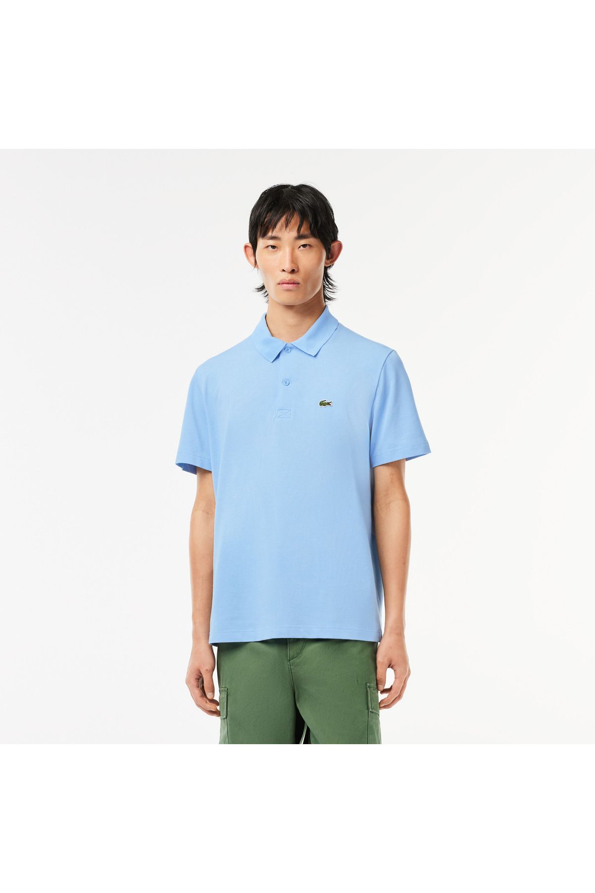 تی شرت یقه پولو آبی مردانه چوگان روشن و منظم Lacoste