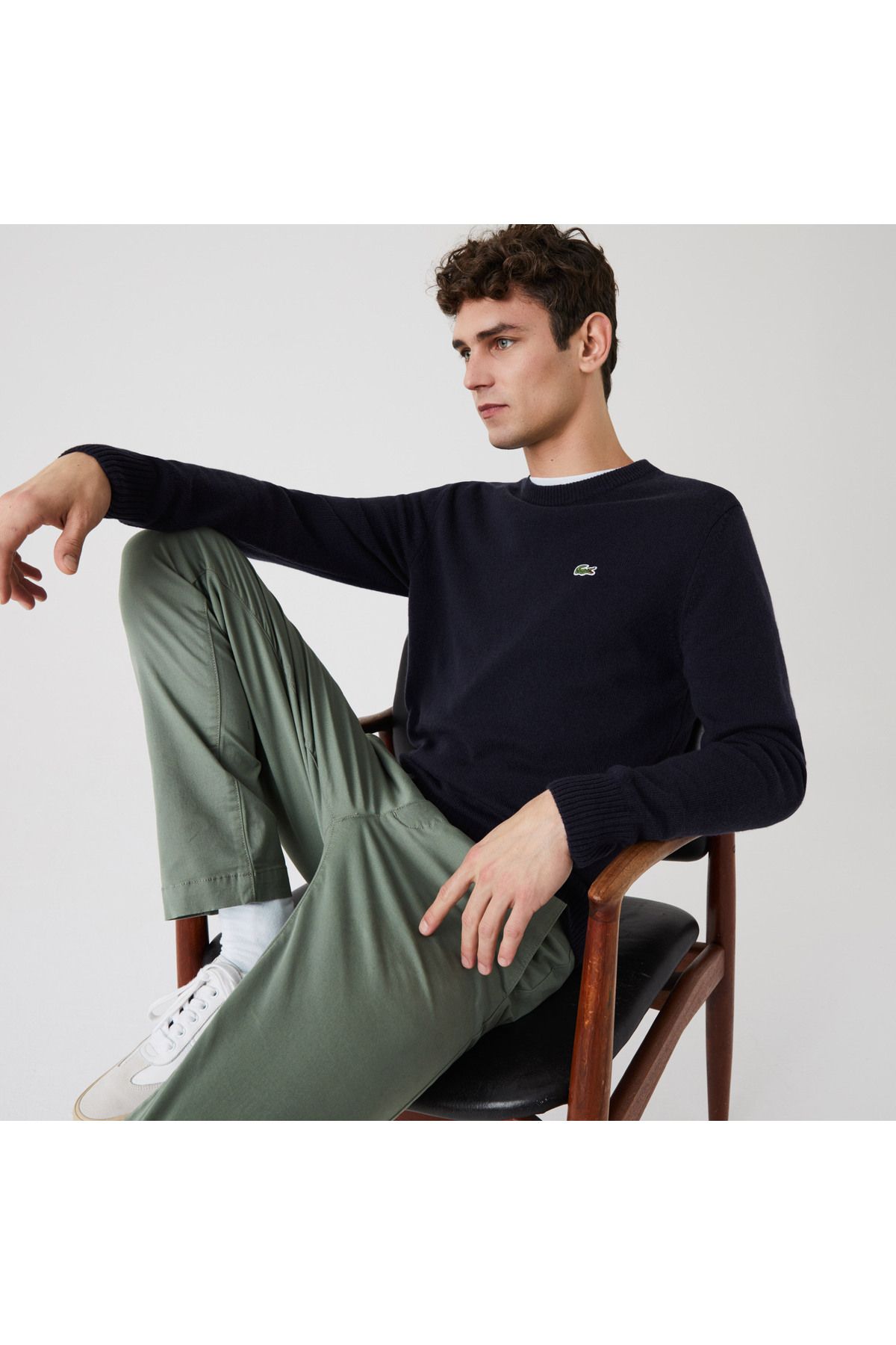 پلیور آبی مردانه دوچرخه سواری آستین بلند مناسب Lacoste