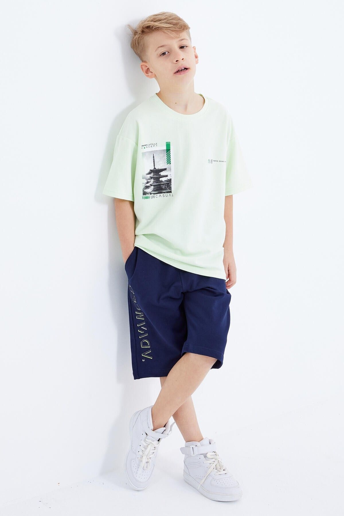 TOMMY LIFE-Indigo Summer Embroidered Lace-Up Boy's Shorts - 10881 5