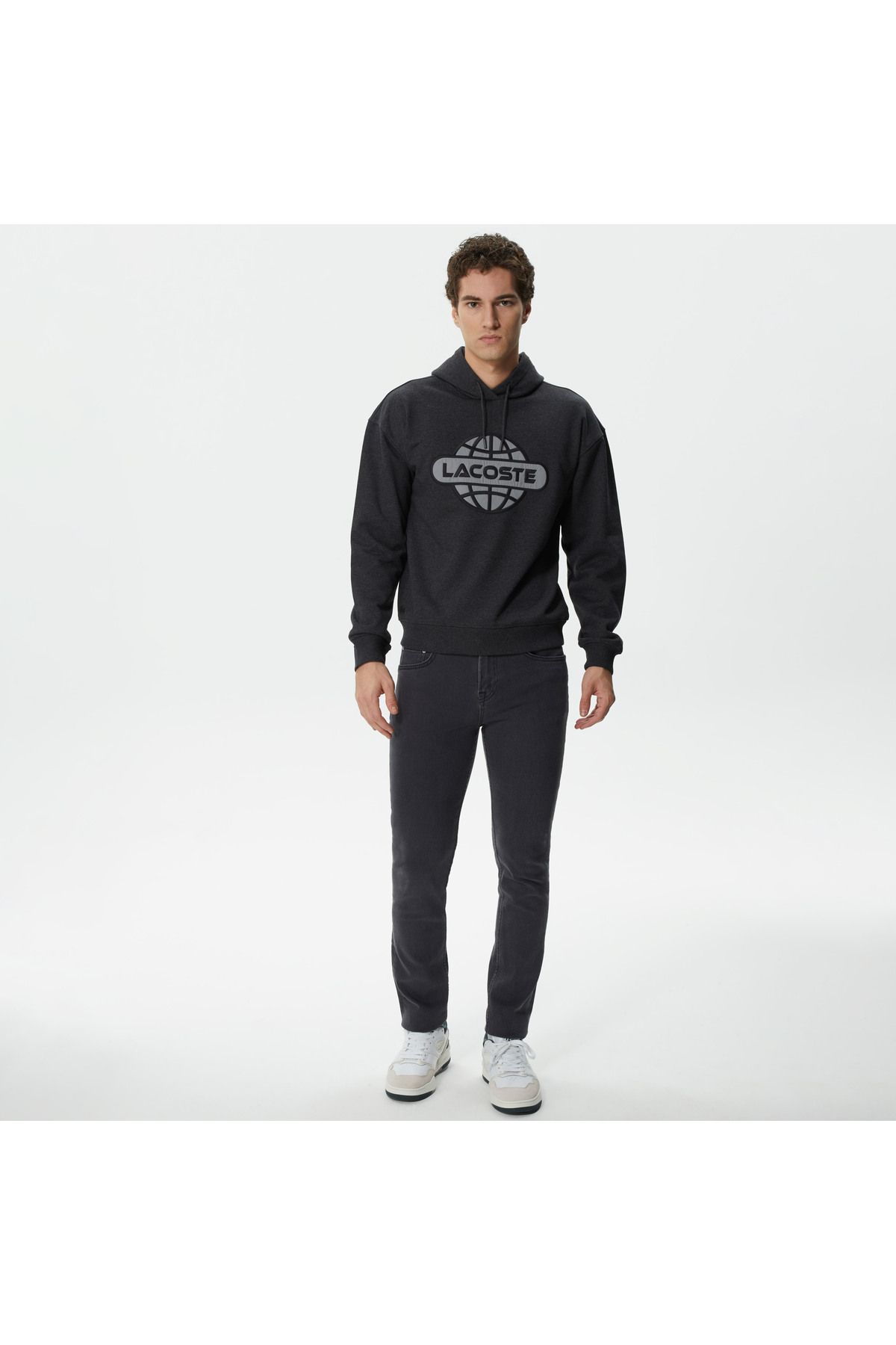 سویشرت خاکستری مردانه با روتین صاف Lacoste