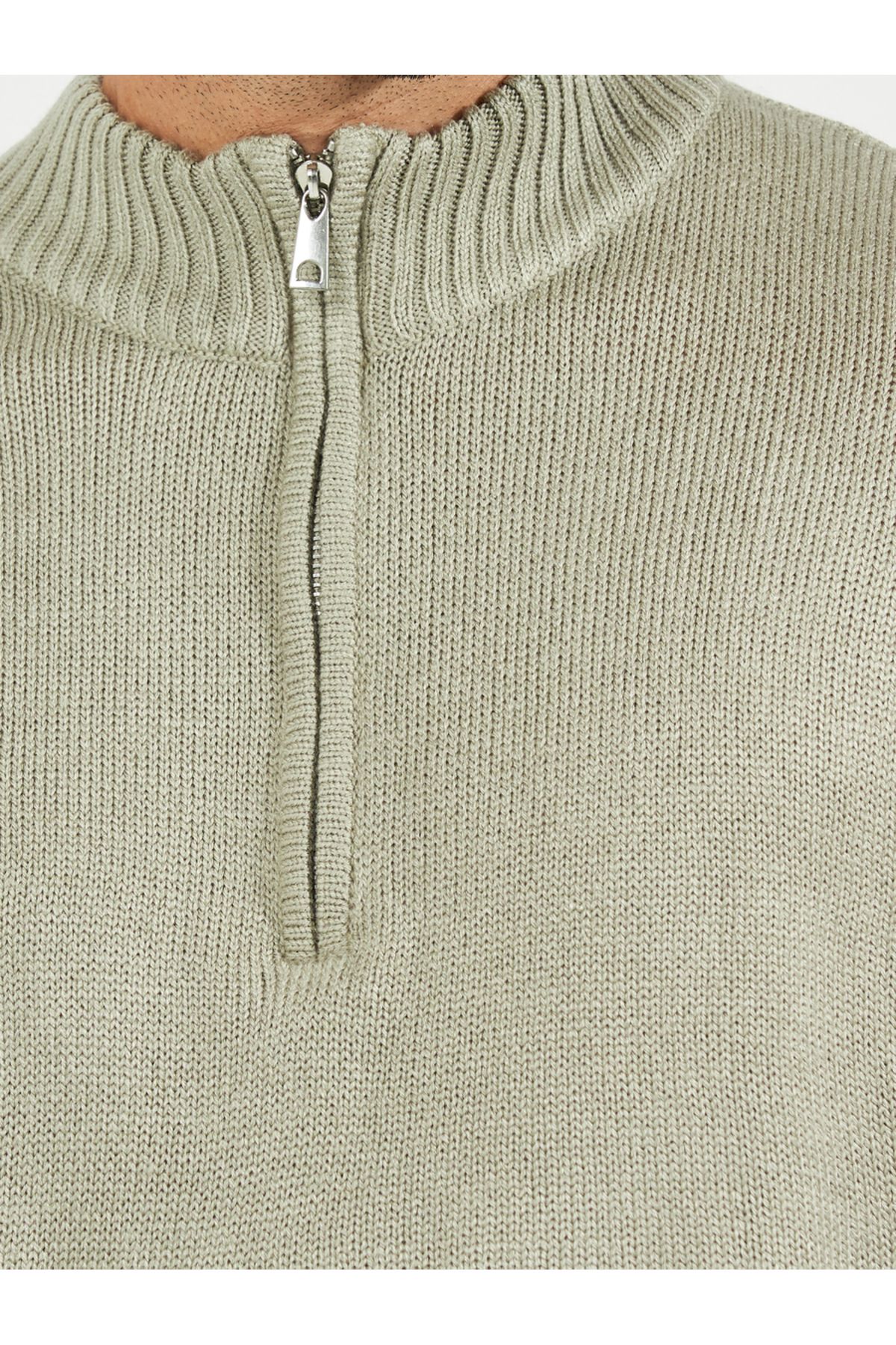 Styli-Relaxed Fit Quarter Zip Up Lightweight Sweater 3