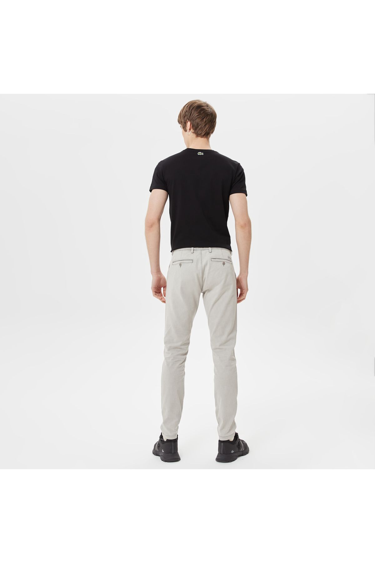 شلوار خاکستری مردانه پنبه ای ارگانیک باریک مناسب Lacoste