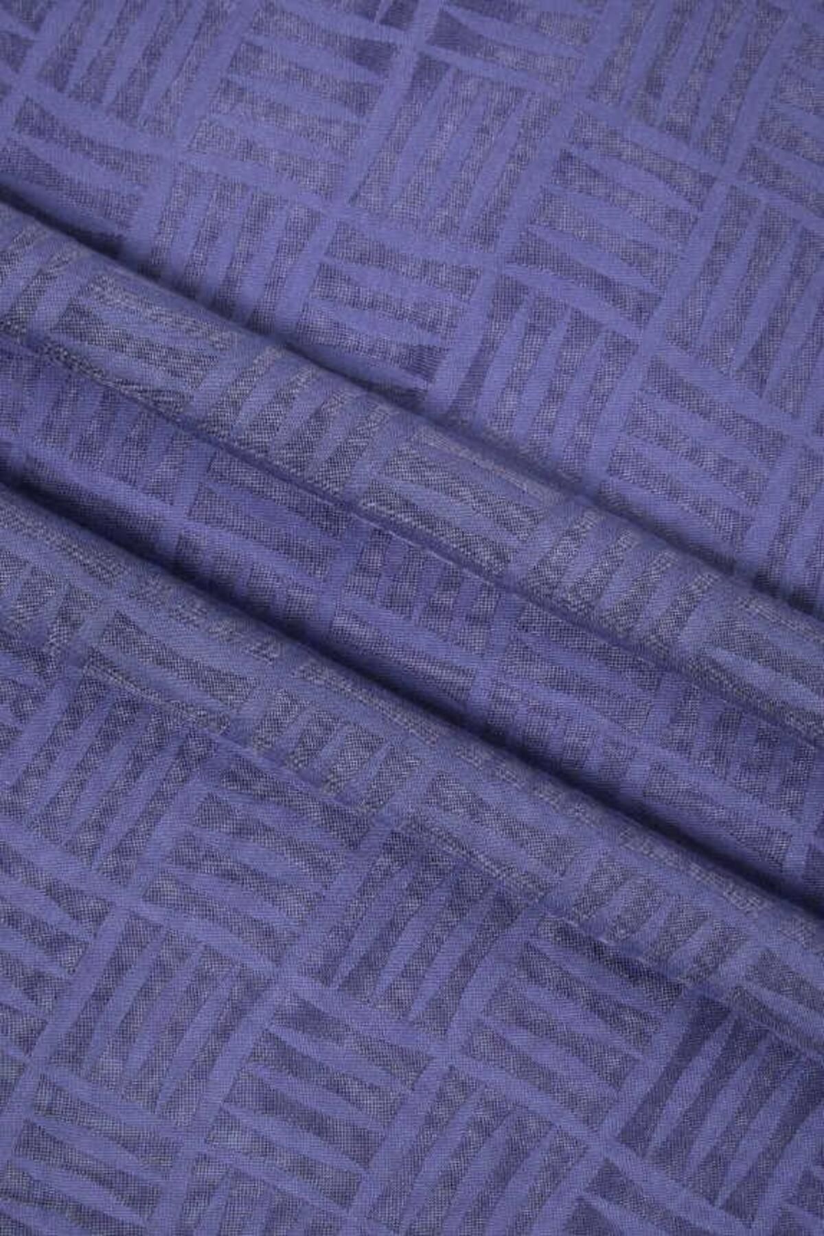 Imannoor-İmannnor Indigo Naia Cotton Square Shawl - 70x210 3