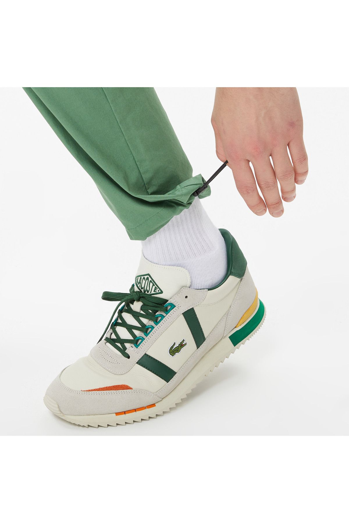 شلوار سبز مردانه خاکی اورجینال Lacoste