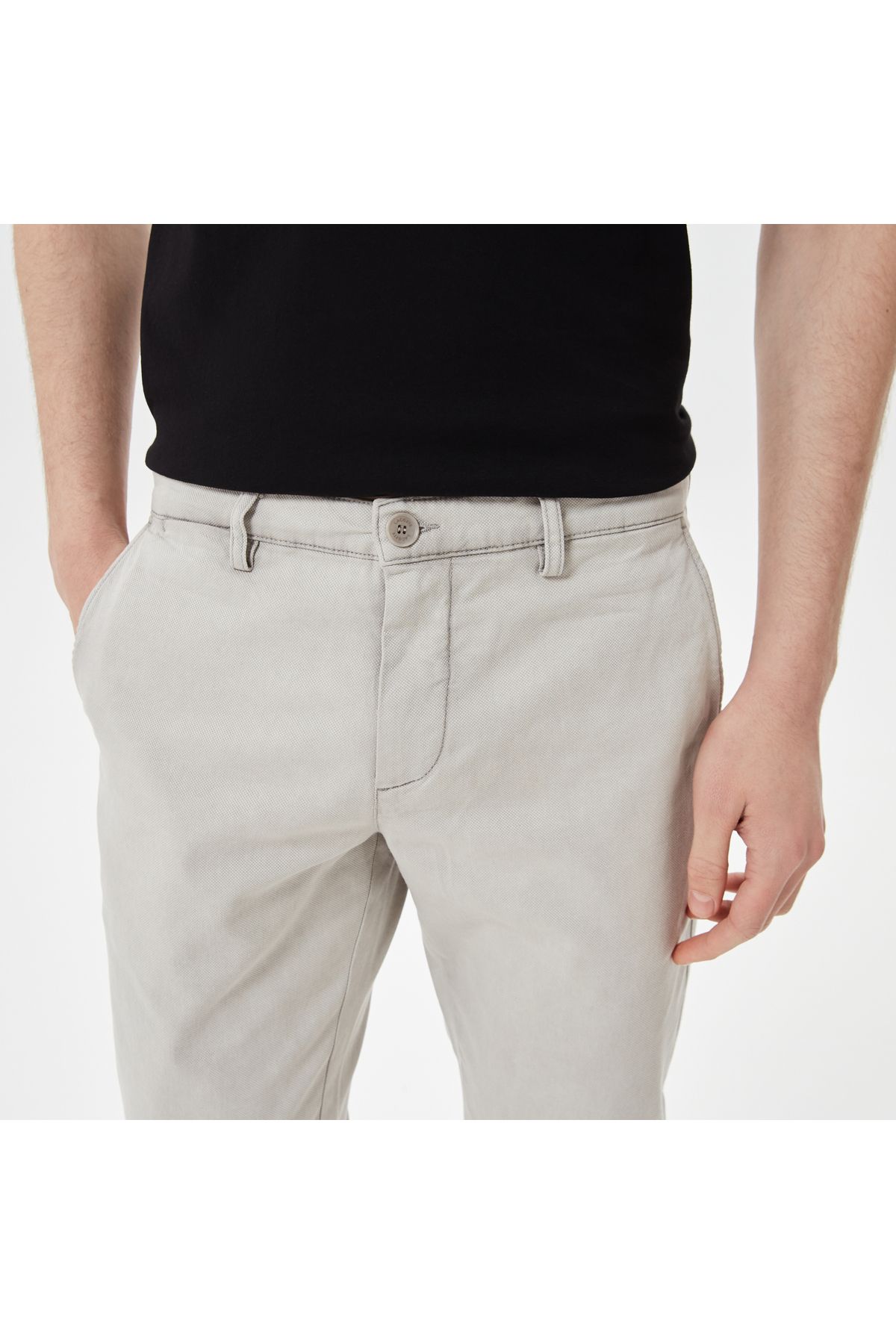 شلوار خاکستری مردانه پنبه ای ارگانیک باریک مناسب Lacoste