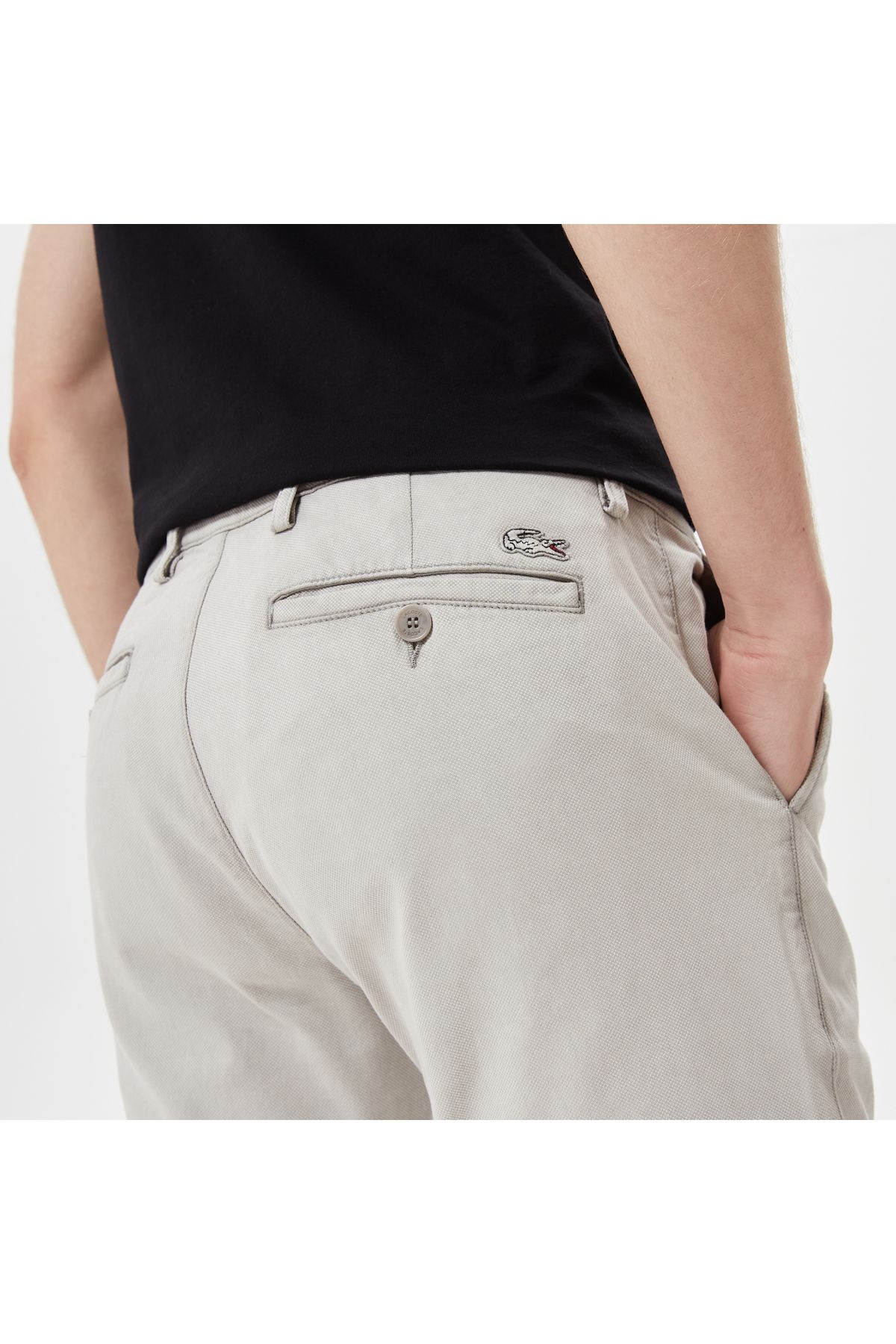 شلوار خاکستری مردانه پنبه ای ارگانیک باریک مناسب Lacoste