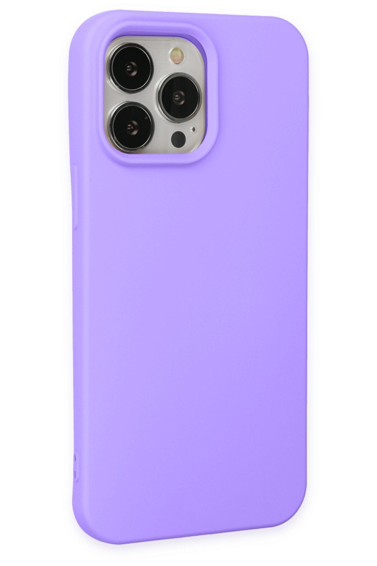 cepmoda iPhone 15 Plus Uyumlu İnce Esnek Soft Rubber Telefon Kılıfı - LİLA