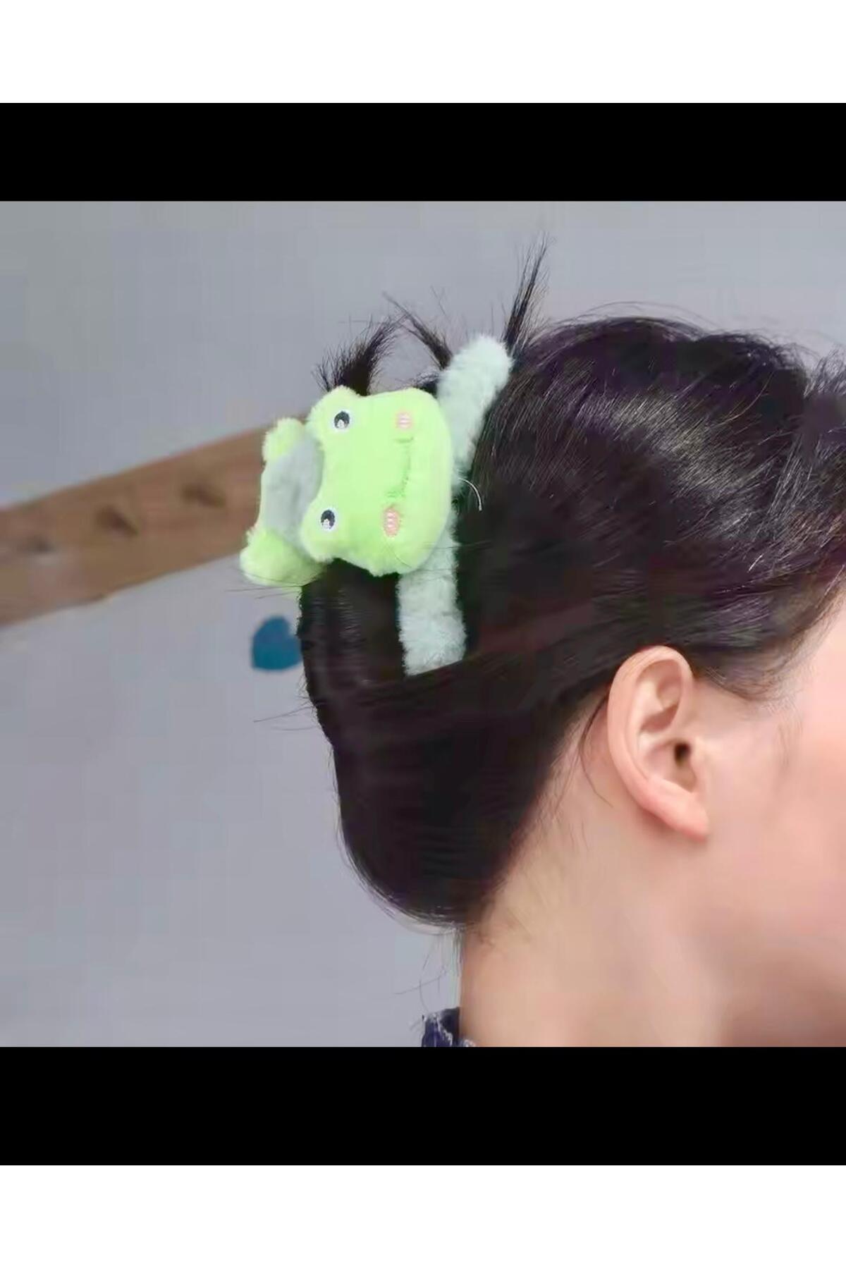 Arescollection Peluş Kurbağa Mandal Toka görsel 2