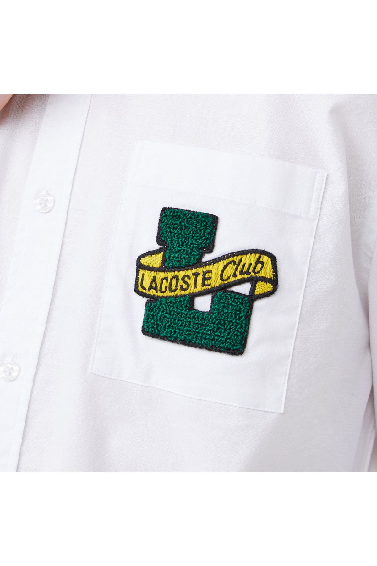 پیراهن / بلوز دکمه دار سفید مردانه باریک اورجینال Lacoste
