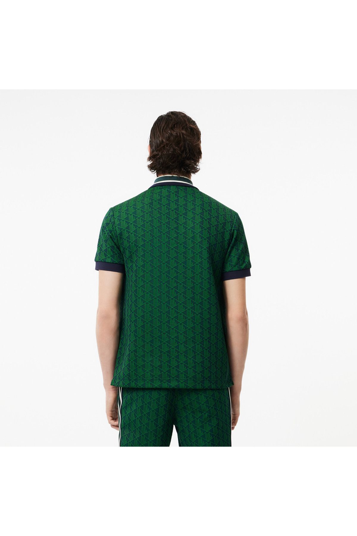 تی شرت یقه پولو سبز مردانه مونوگرام کلاسیک متناسب با چوگان Lacoste