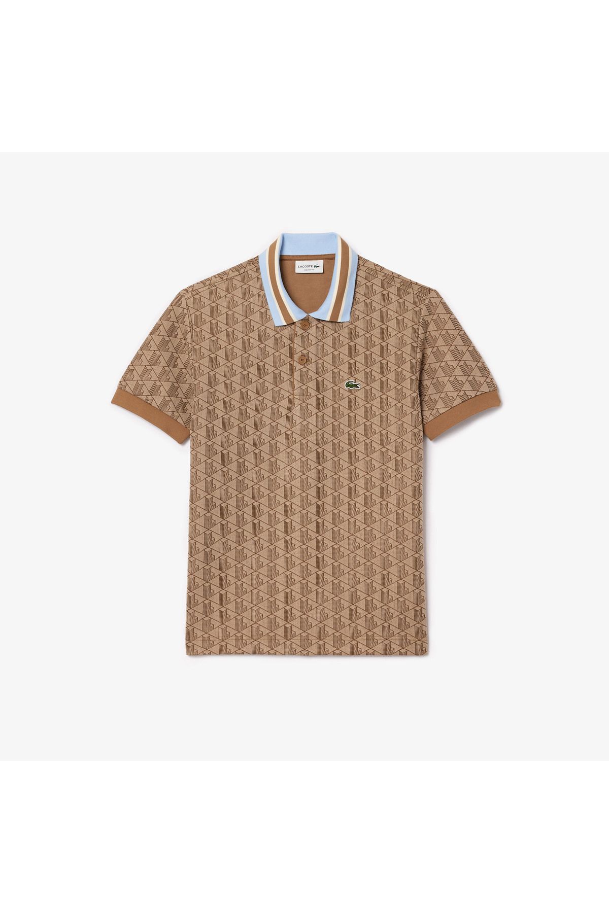 تی شرت یقه پولو چند رنگ مردانه مونوگرام کلاسیک مناسب قهوه ای چوگان Lacoste