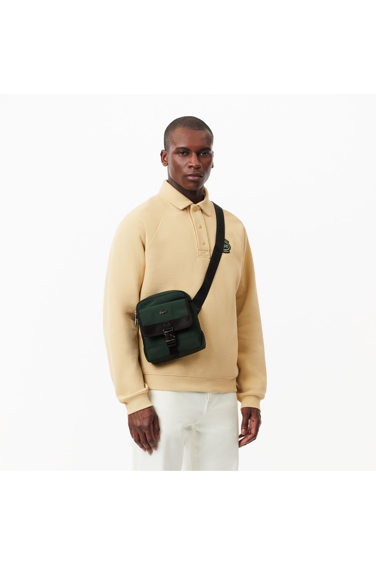 کیف شانه ای سبز مردانه دوربین تیره Lacoste