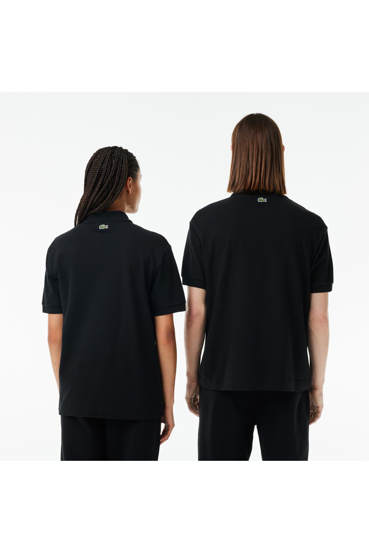 تی شرت یقه پولو مردانه و زنانه L.12.12 یونیسکس LOOSE FIT سیاه چوگان Lacoste