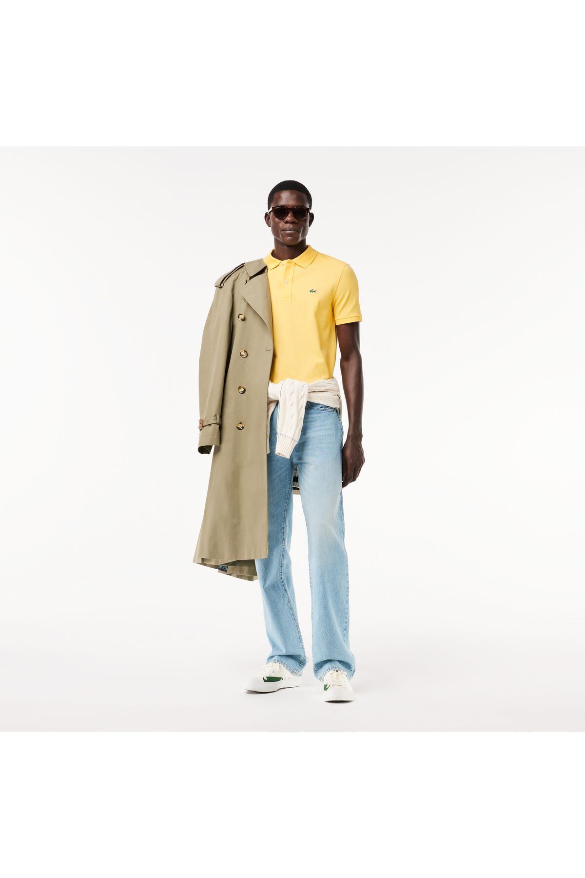 تی شرت یقه پولو مردانه L.12.12 SLIM FIT YELLOW POLO Lacoste