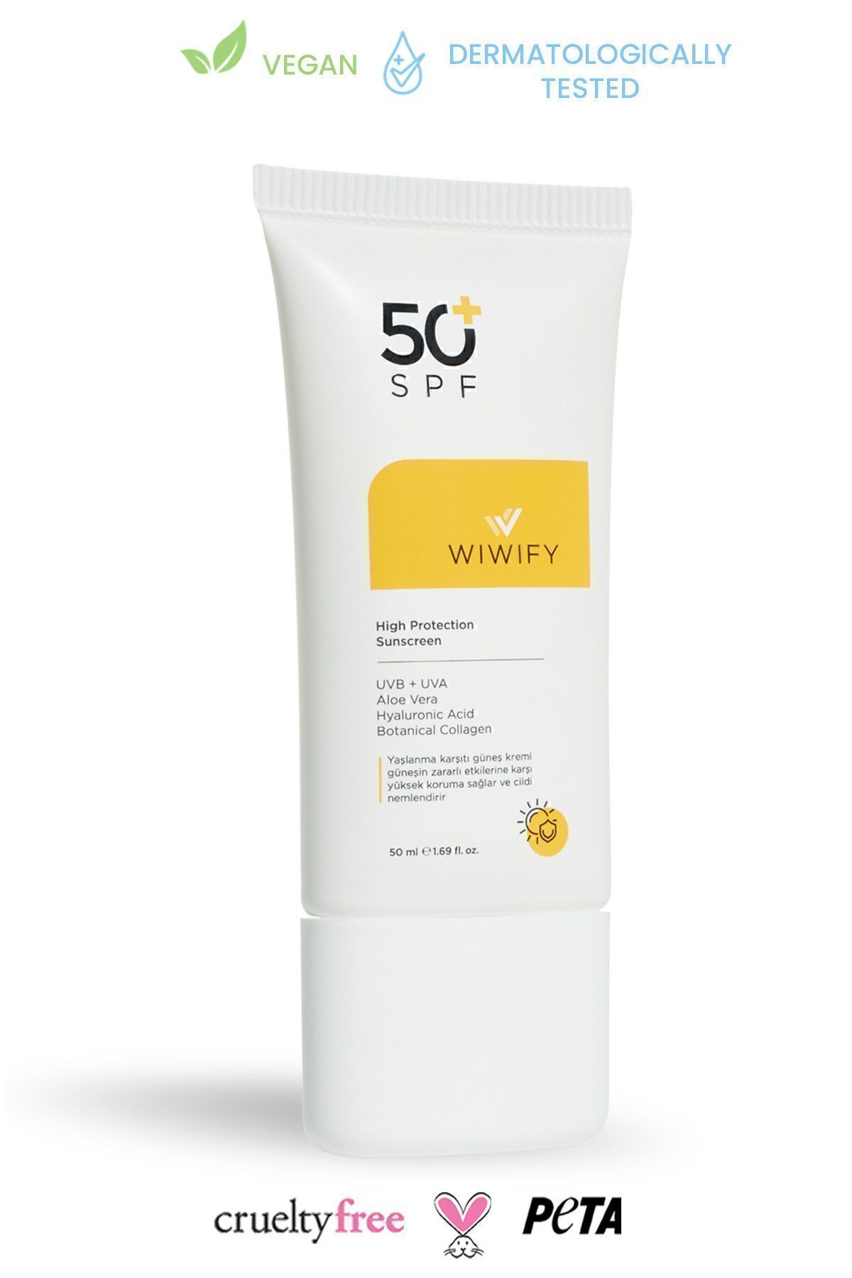 WIWIFY Leke Karşıtı Cilt Tonu Eşitleyici Yüksek Korumalı Güneş Kremi Spf 50+ 50ml (ALOE VERA ÖZLÜ) Pa++++