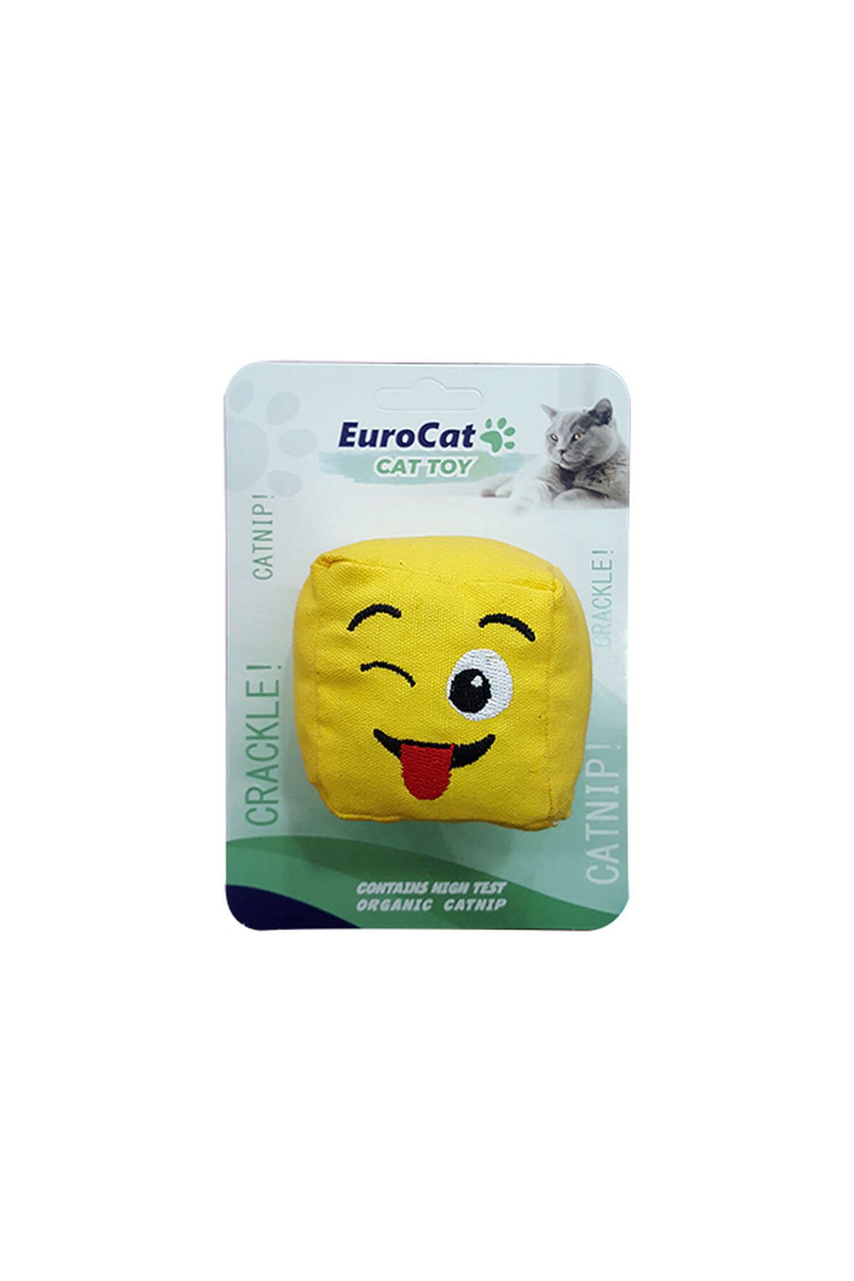 Eurocat Kedi Oyuncağı Dil Çıkaran Smiley Küp 6 cm GLSTD