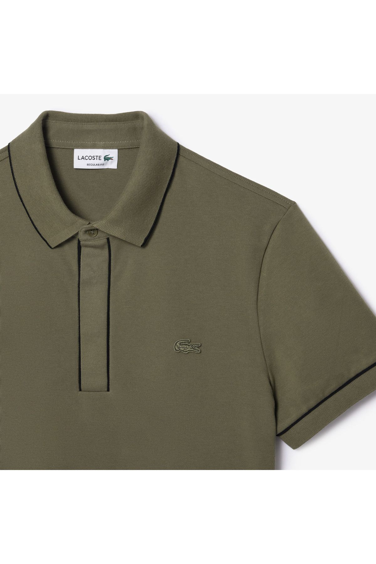 تی شرت یقه پولو سبز مردانه پنبه ارگانیک مناسب چوگان اورجینال Lacoste