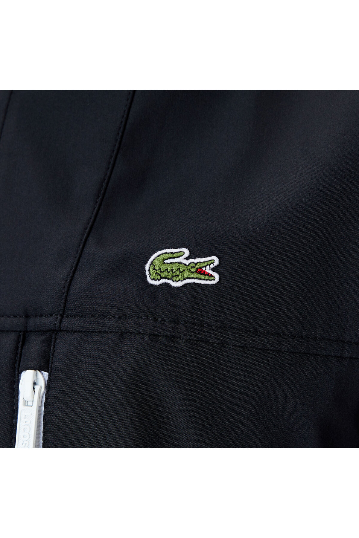 Lacoste Erkek Kapüşonlu Siyah Yağmurluk görsel 5