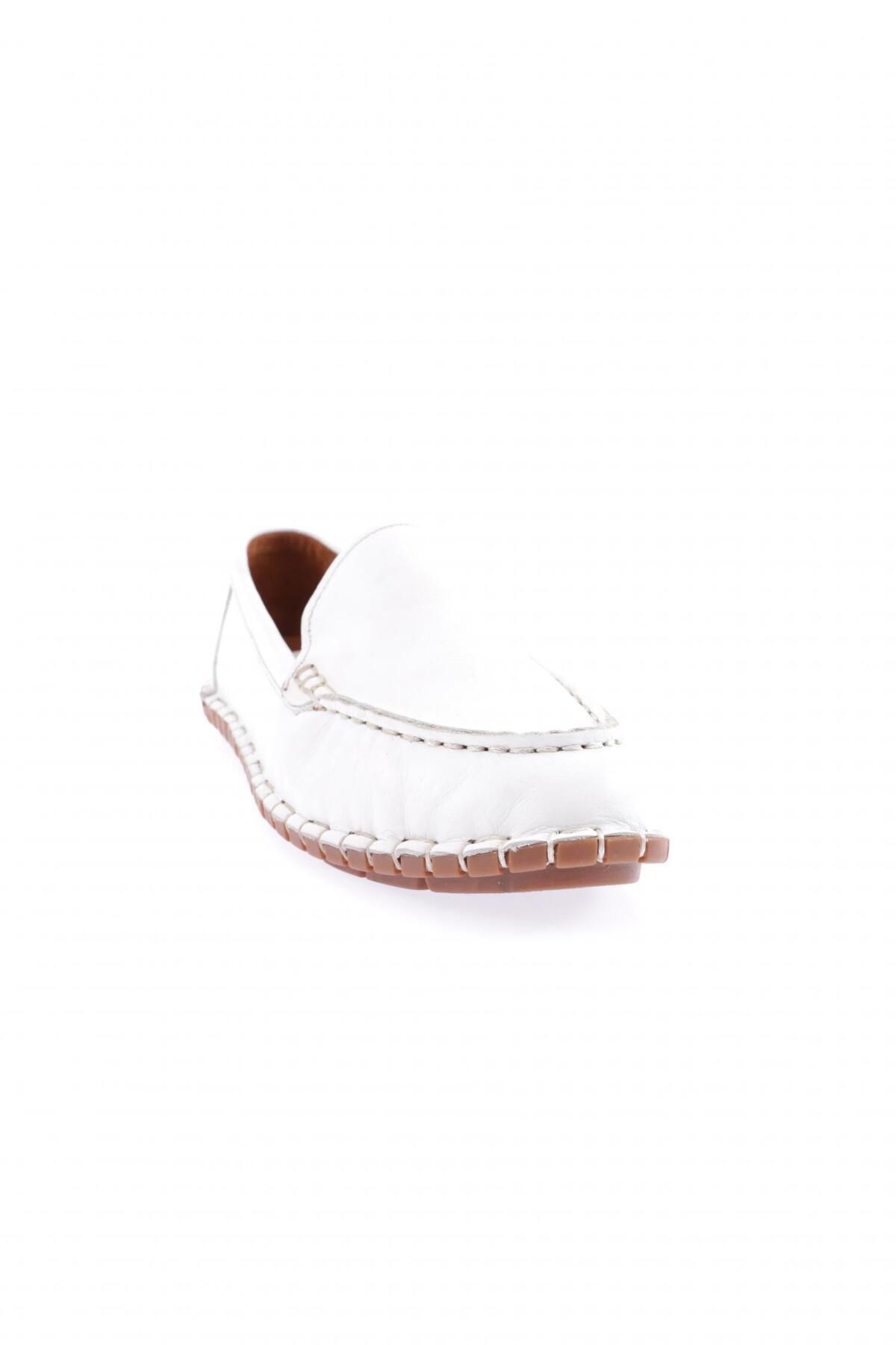 DGN-Women's Stitching Detailed Loafer Shoes White 71432110 2